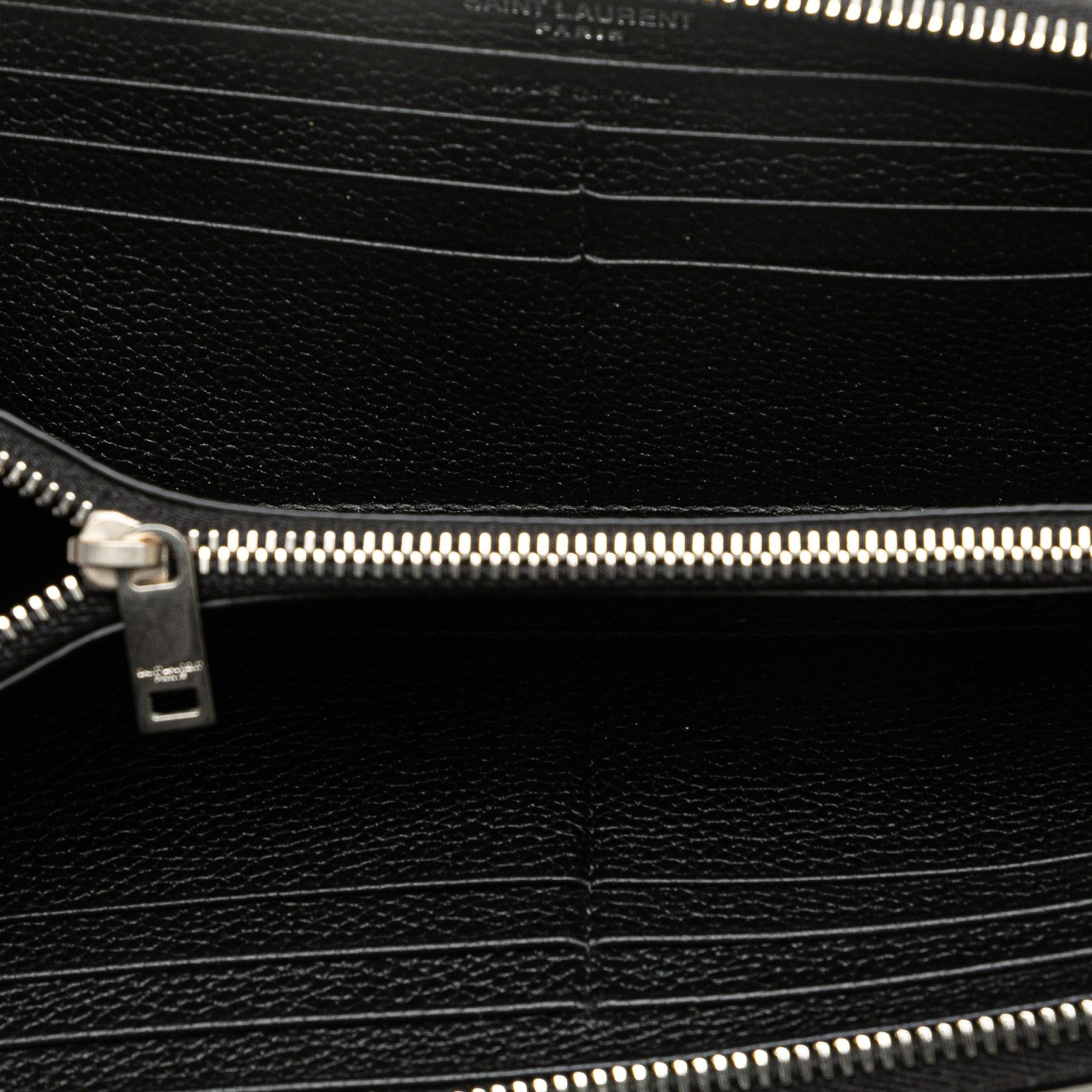 Saint Laurent Paris Saint Laurent Leather Zip Around Long Wallet Black Size ONE SIZE - 5 Thumbnail