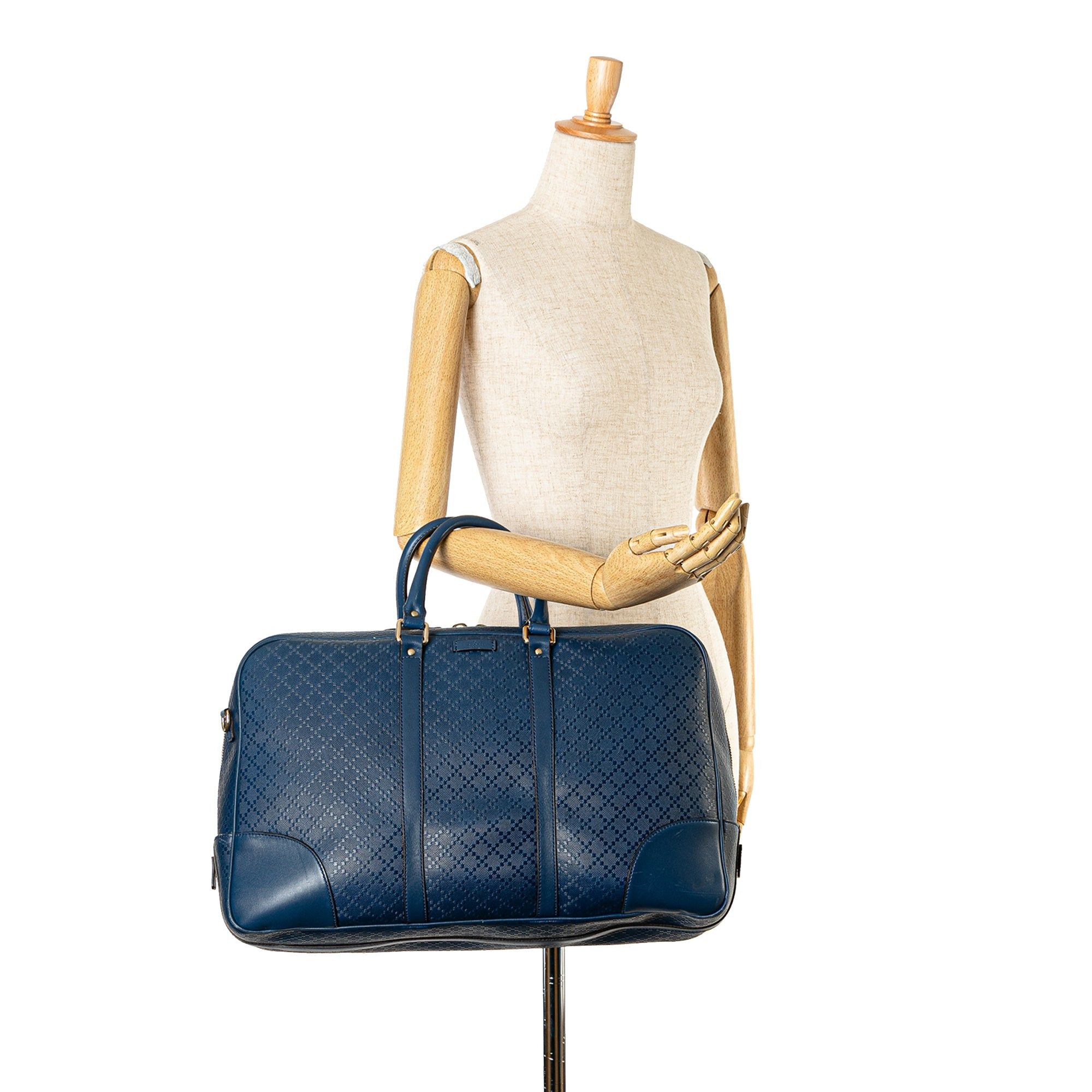 Gucci Gucci Bright Diamante Leather Travel Bag Blue Size ONE SIZE - 8 Thumbnail