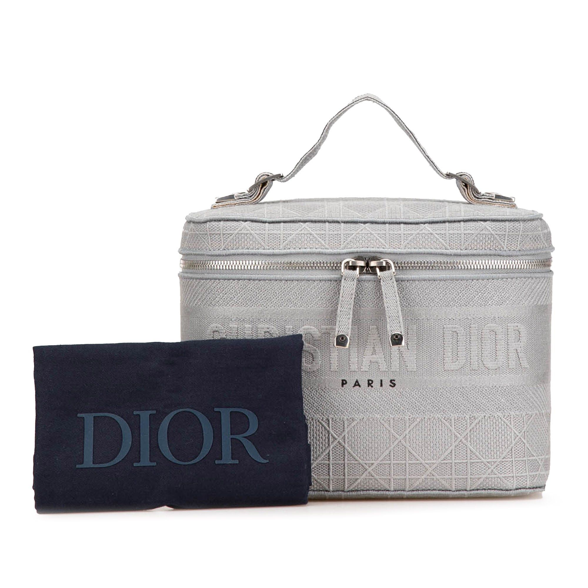 Dior Dior Canvas Cannage Diortravel Vanity Case Gray Size ONE SIZE - 10 Thumbnail