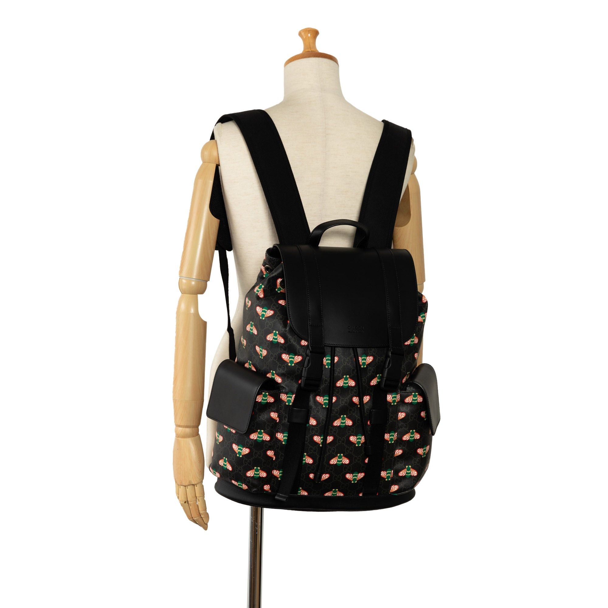 Gucci Gucci GG Supreme Bestiary Bee Backpack Black Size ONE SIZE - 8 Thumbnail