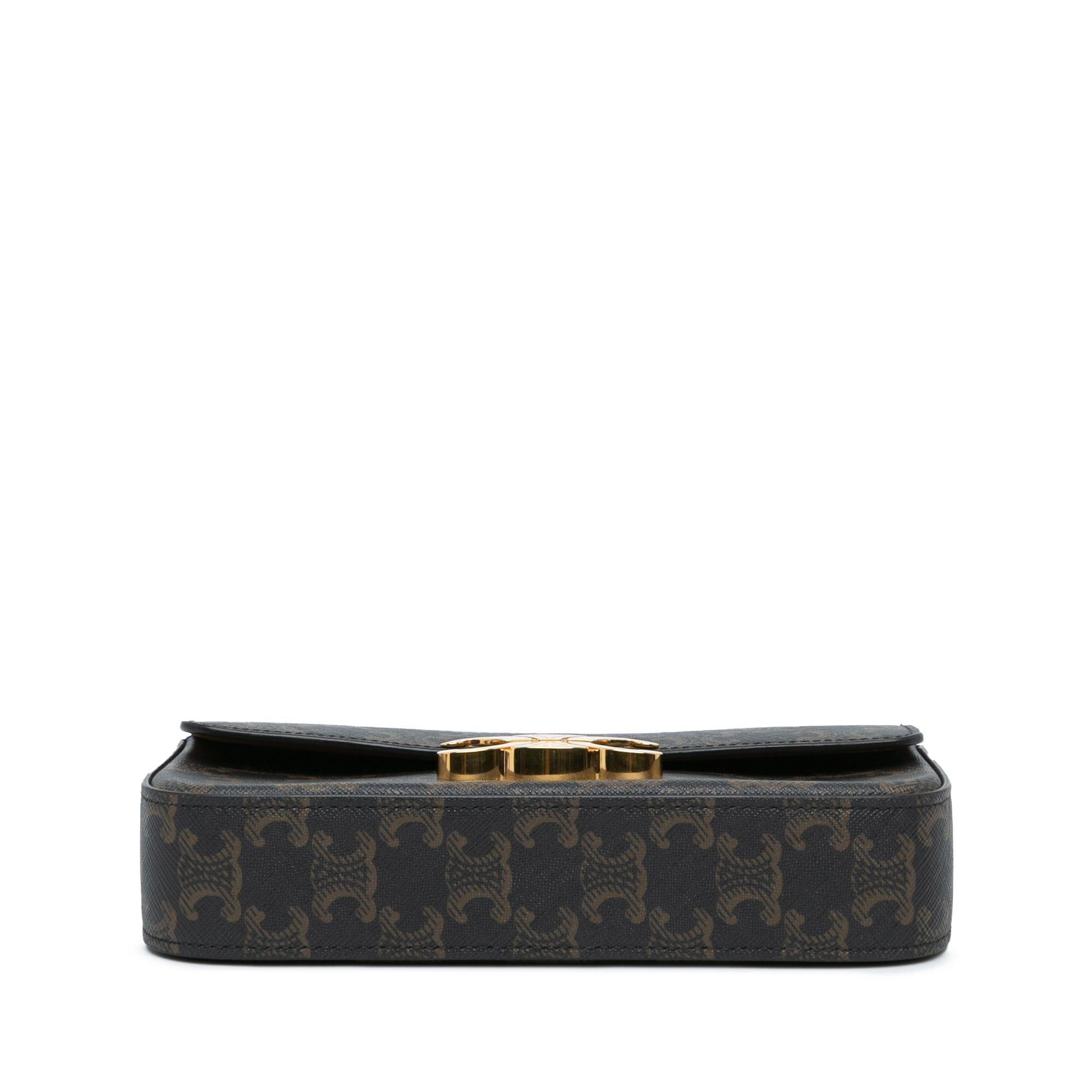 Celine Celine Triomphe Coated Canvas Claude Shoulder Bag Brown Size ONE SIZE - 3 Thumbnail