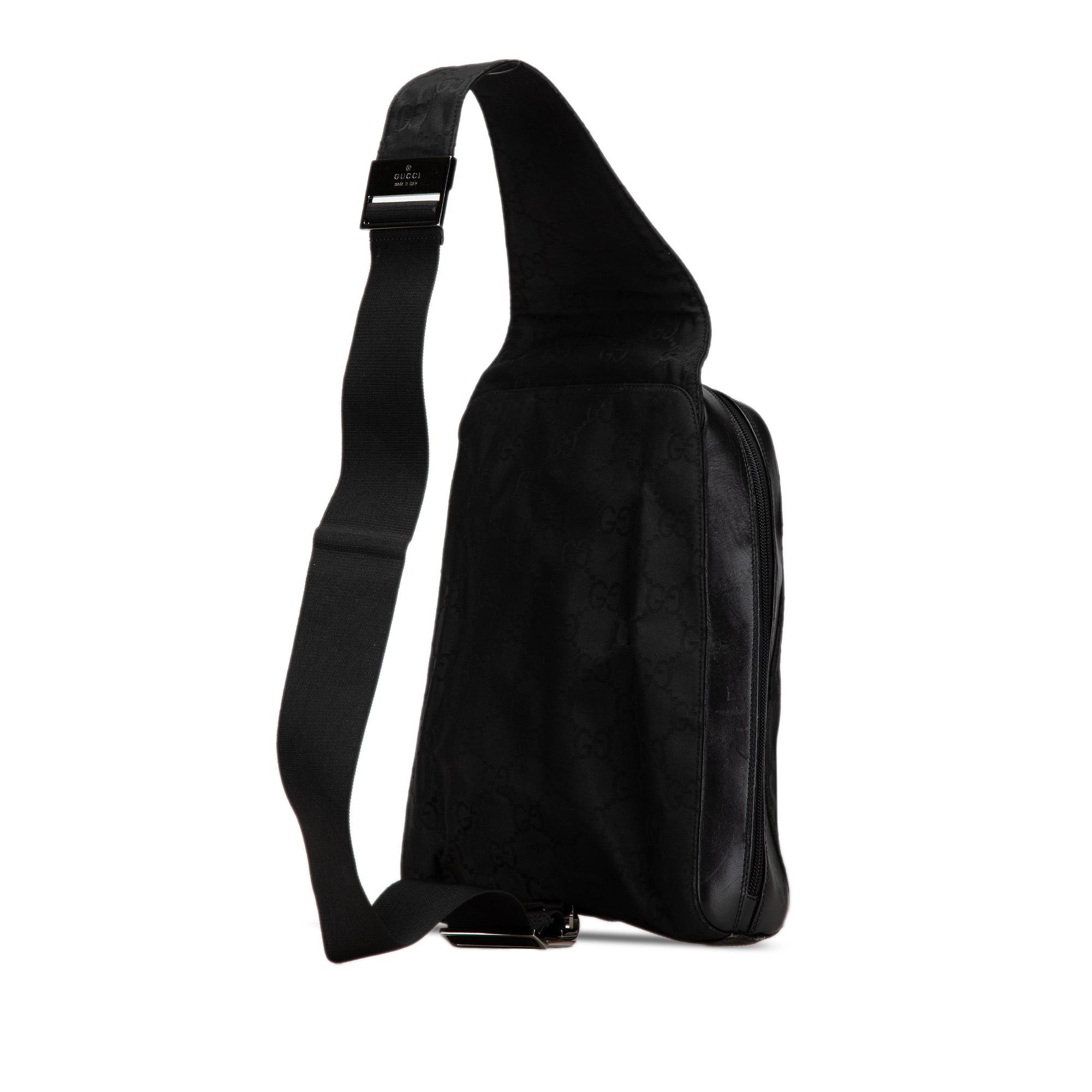 Gucci Gucci GG Nylon Sling Backpack Black Size ONE SIZE - 2 Thumbnail