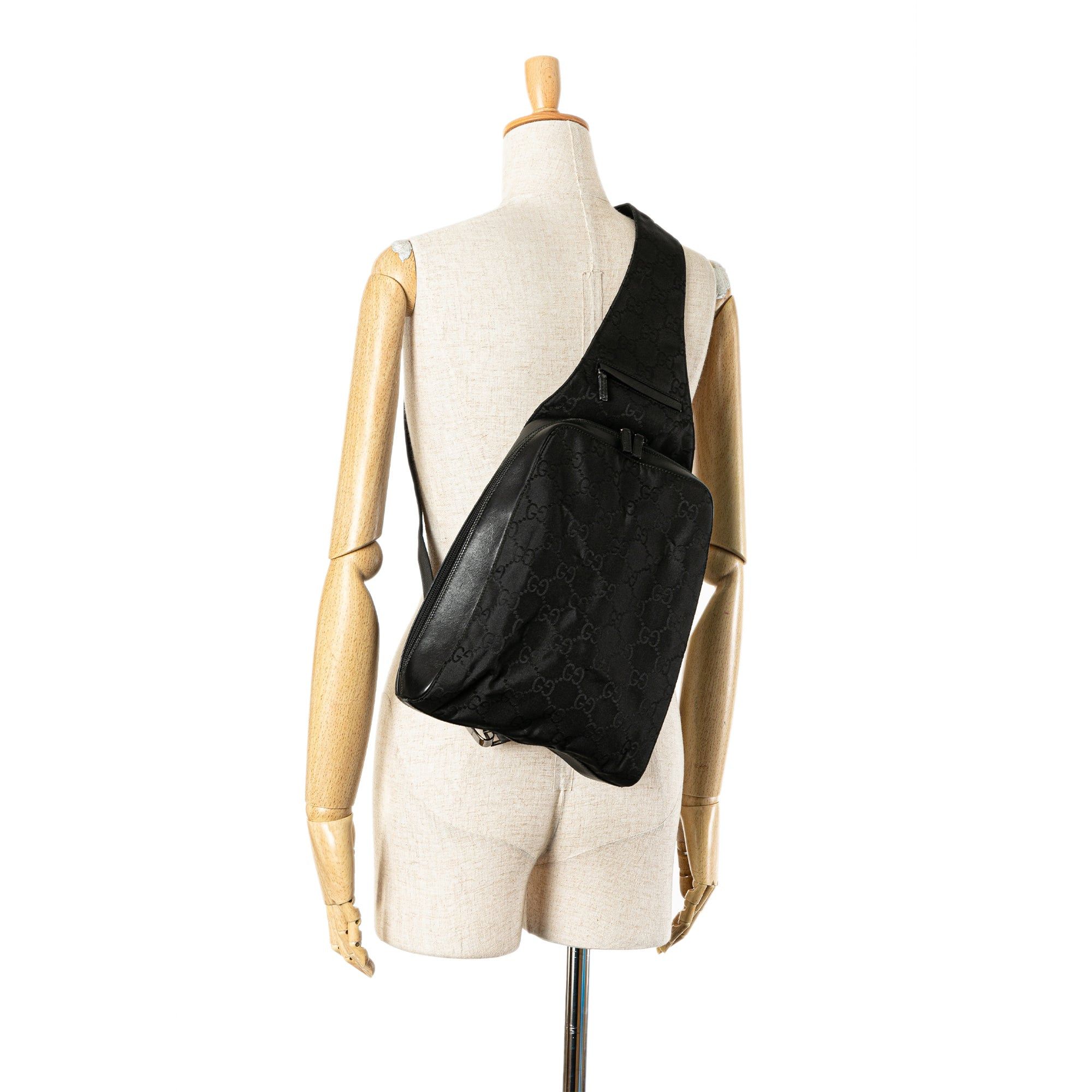 Gucci Gucci GG Nylon Sling Backpack Black Size ONE SIZE - 7 Thumbnail