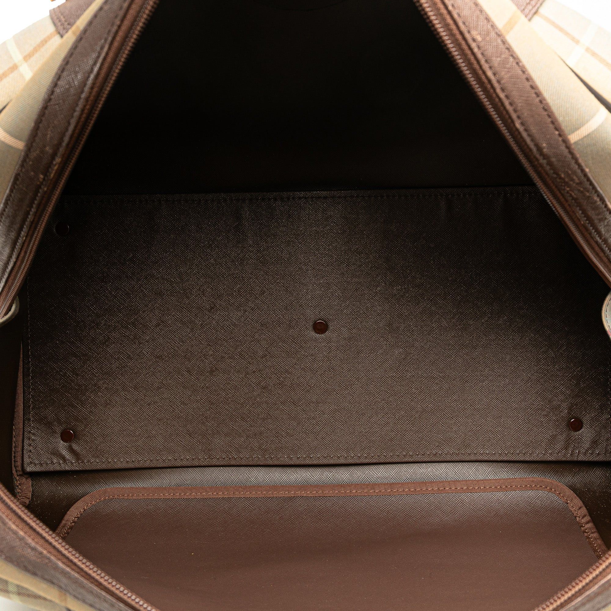 Burberry Burberry Vintage Check Canvas Boston Bag Brown Size ONE SIZE - 4 Thumbnail