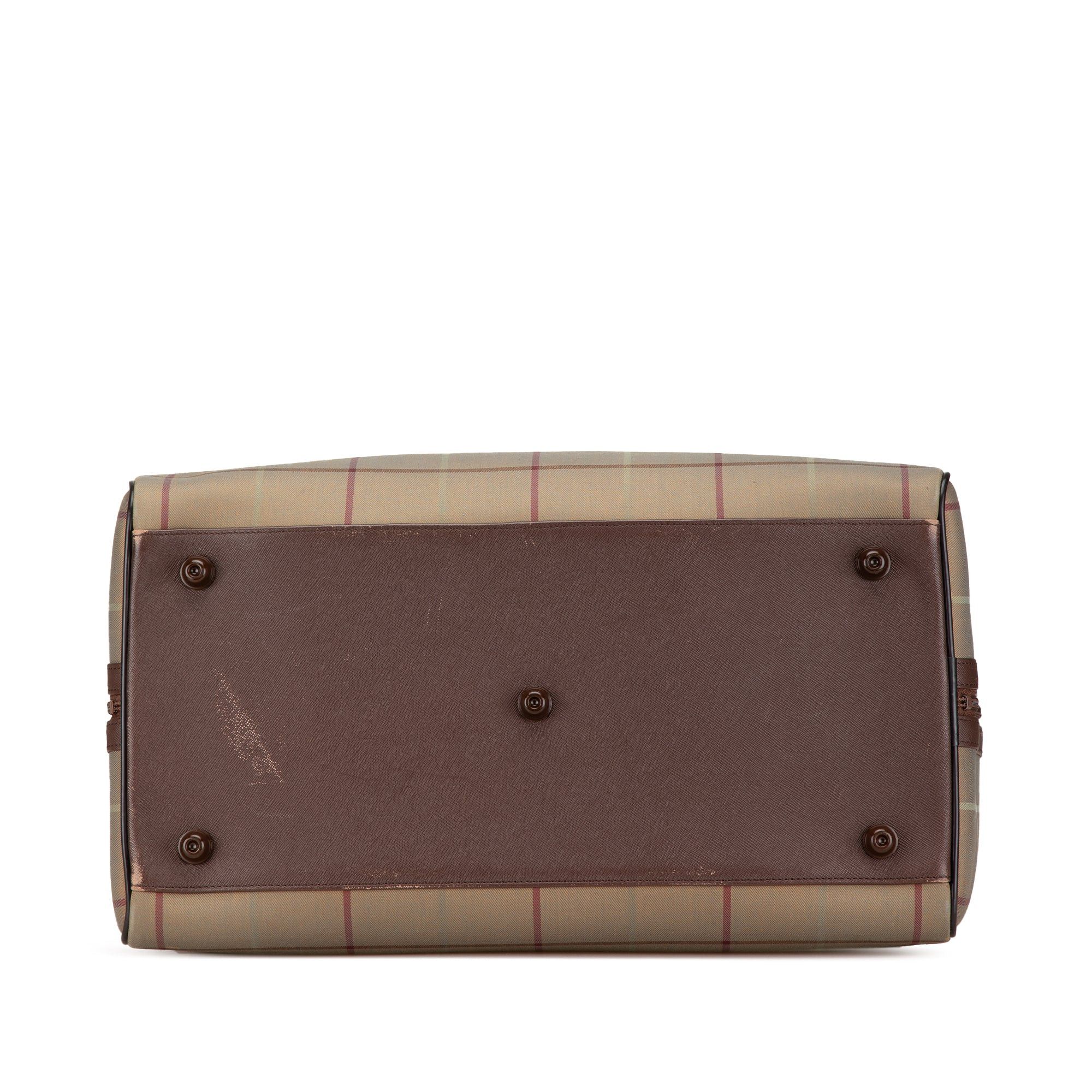 Burberry Burberry Vintage Check Canvas Boston Bag Brown Size ONE SIZE - 3 Thumbnail