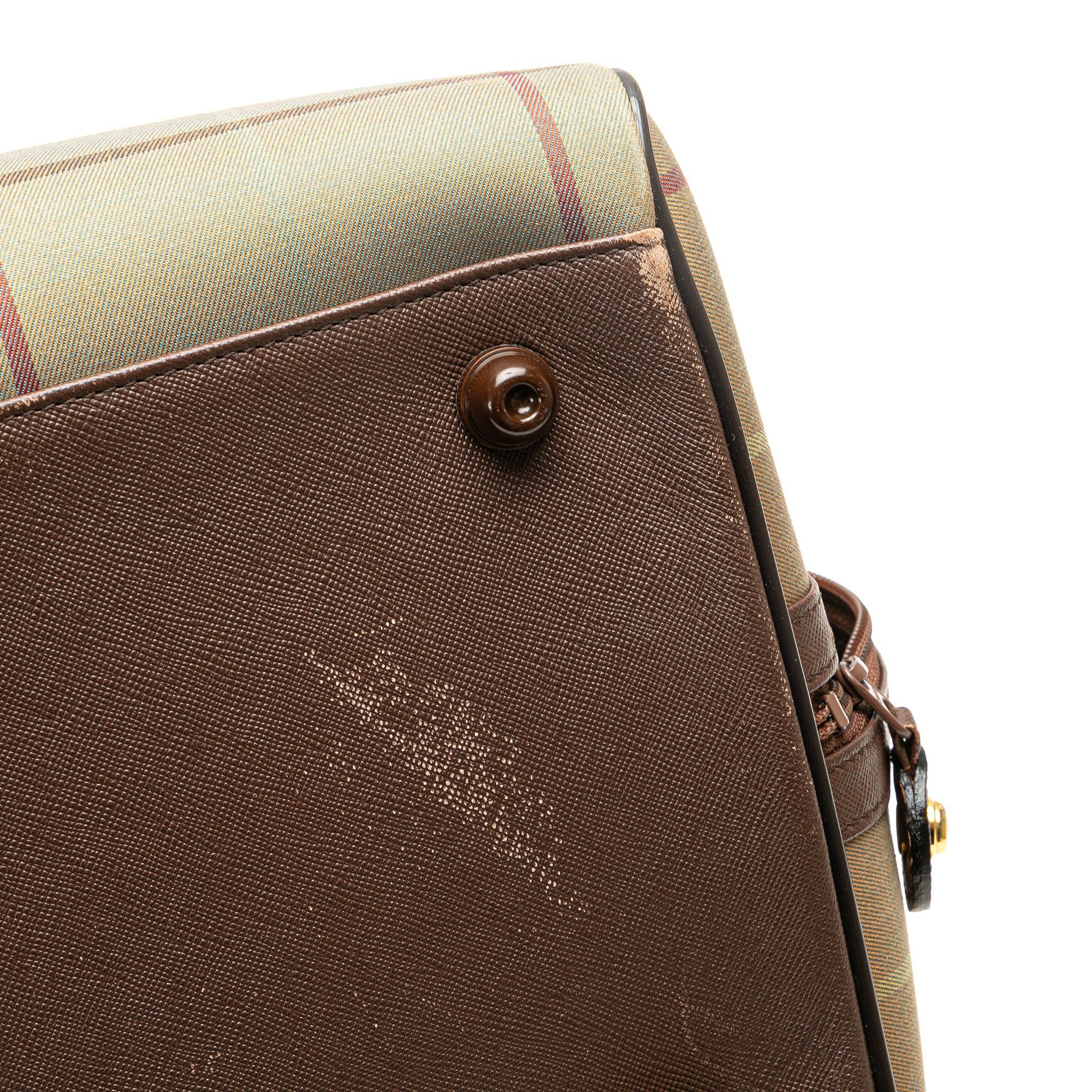 Burberry Burberry Vintage Check Canvas Boston Bag Brown Size ONE SIZE - 6 Thumbnail