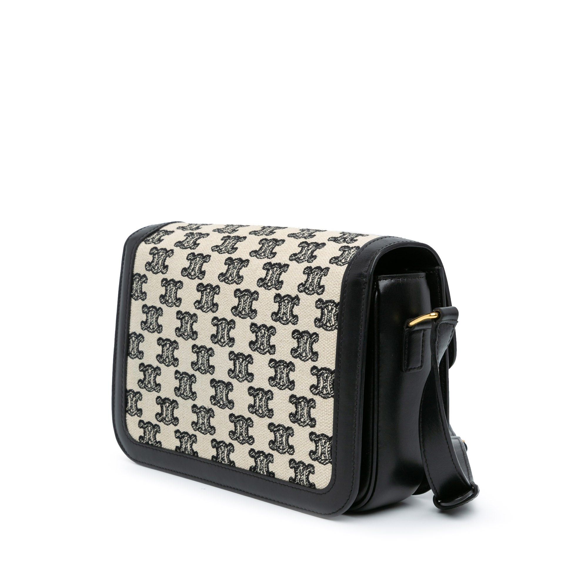 Celine Celine Embroidered Canvas Triomphe Crossbody White Size ONE SIZE - 2 Thumbnail