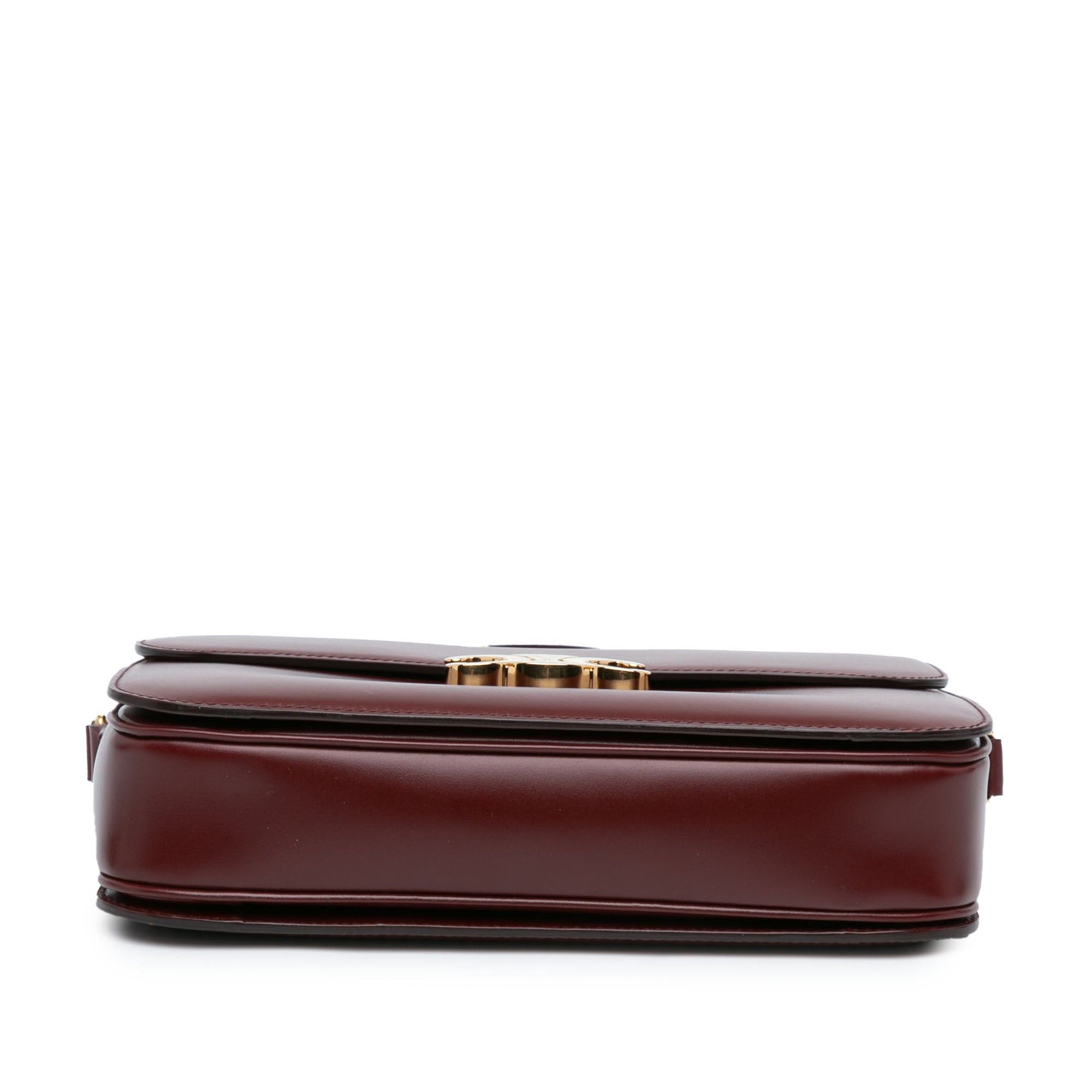 Celine Celine Large Shiny Calfskin Triomphe Crossbody Red Size ONE SIZE - 3 Thumbnail