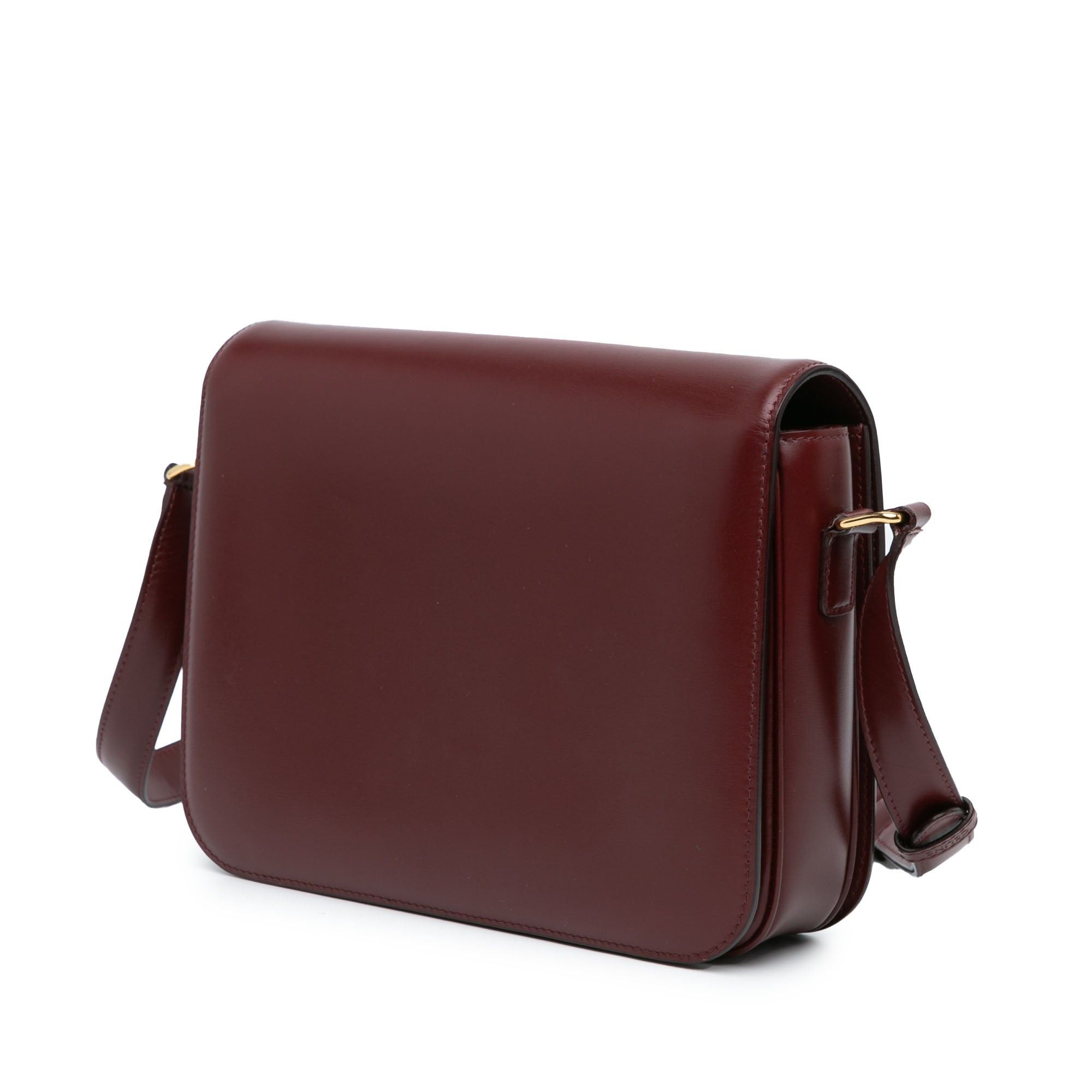 Celine Celine Large Shiny Calfskin Triomphe Crossbody Red Size ONE SIZE - 2 Thumbnail