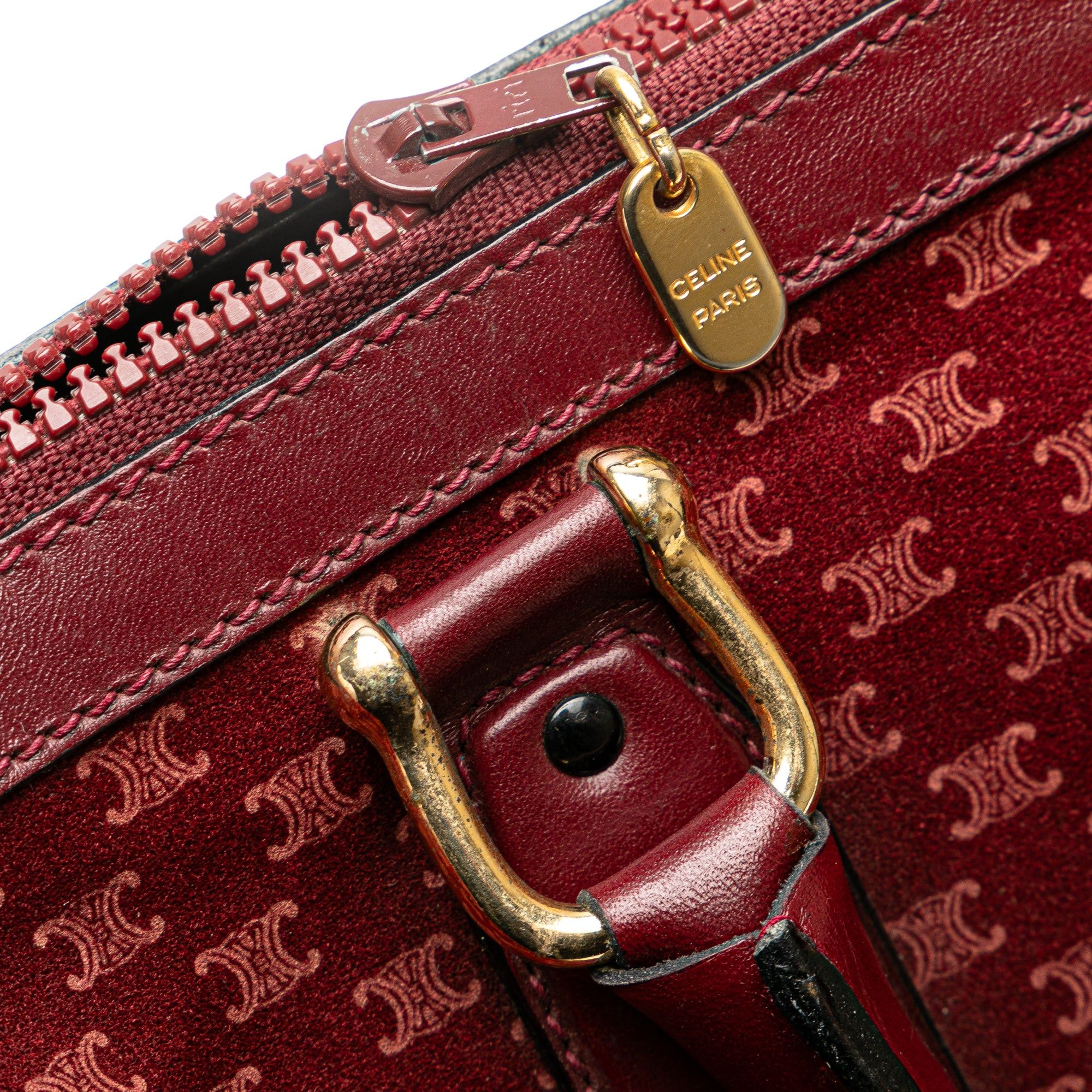 Celine Celine Macadam Suede Boston Bag Red Size ONE SIZE - 6 Thumbnail