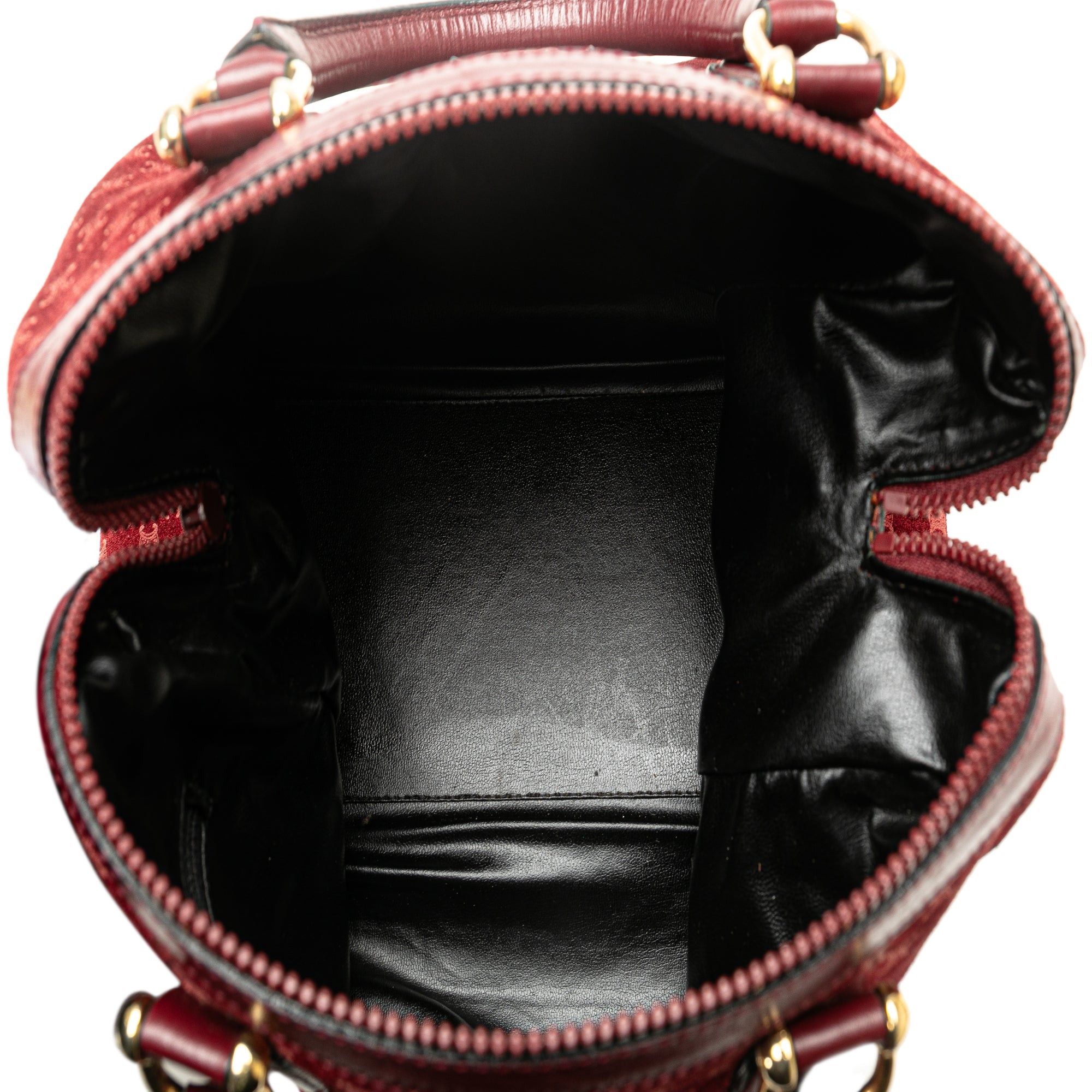 Celine Celine Macadam Suede Boston Bag Red Size ONE SIZE - 4 Thumbnail