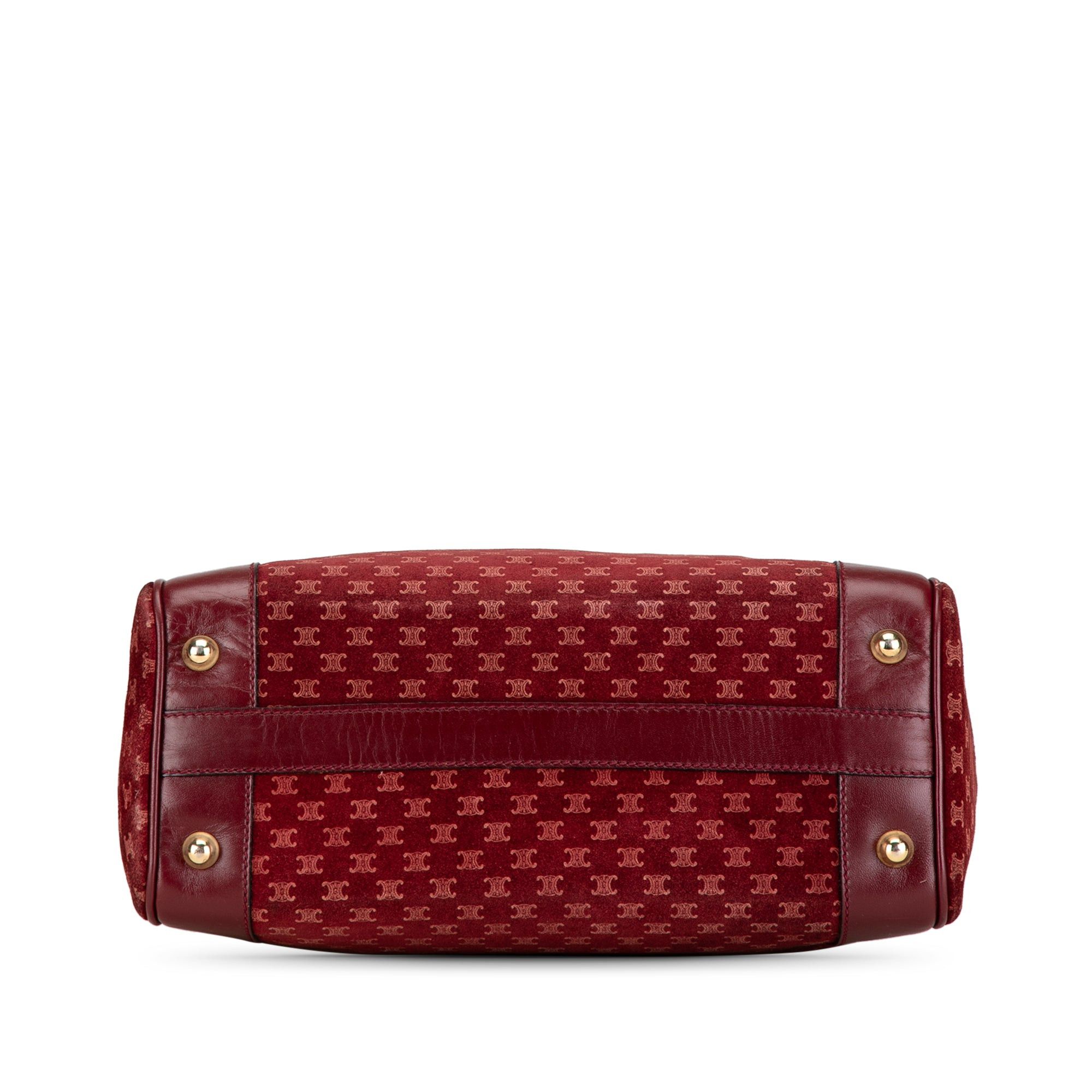 Celine Celine Macadam Suede Boston Bag Red Size ONE SIZE - 3 Thumbnail