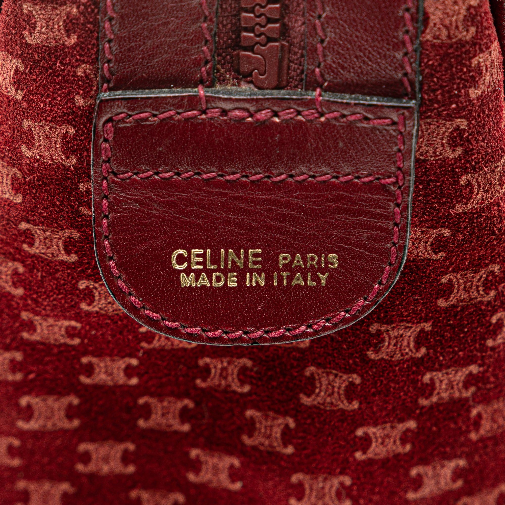 Celine Celine Macadam Suede Boston Bag Red Size ONE SIZE - 5 Thumbnail