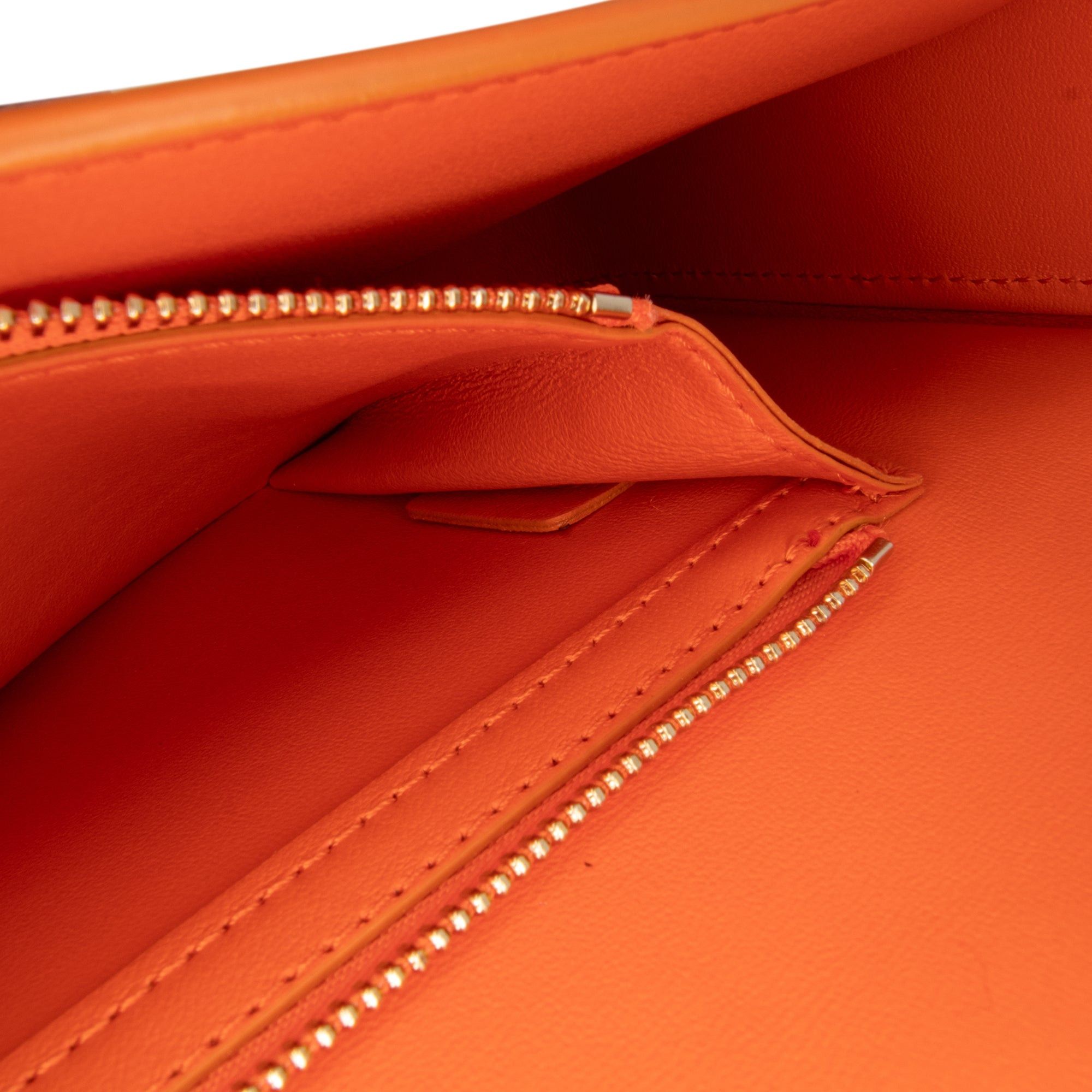 Celine Celine Triomphe Calfskin Leather Chain Shoulder Bag Orange Size ONE SIZE - 6 Thumbnail
