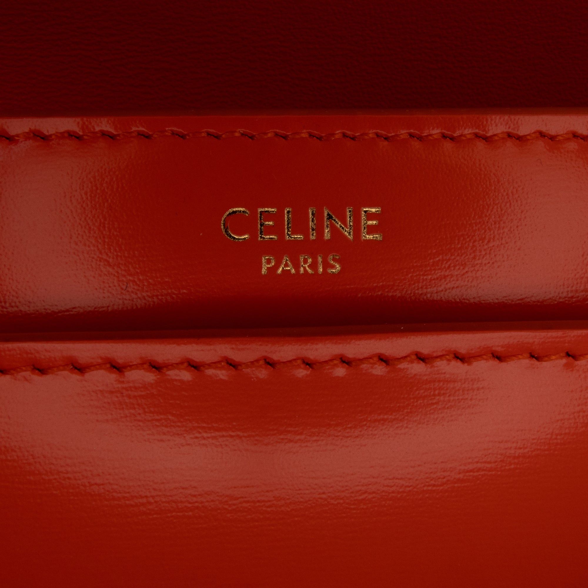 Celine Celine Triomphe Calfskin Leather Chain Shoulder Bag Orange Size ONE SIZE - 5 Thumbnail