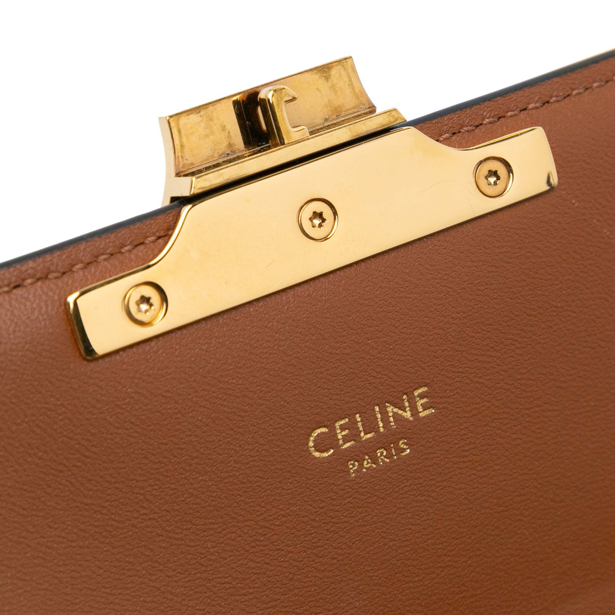 Celine Celine Triomphe Coated Canvas Claude Shoulder Bag Brown Size ONE SIZE - 9 Thumbnail