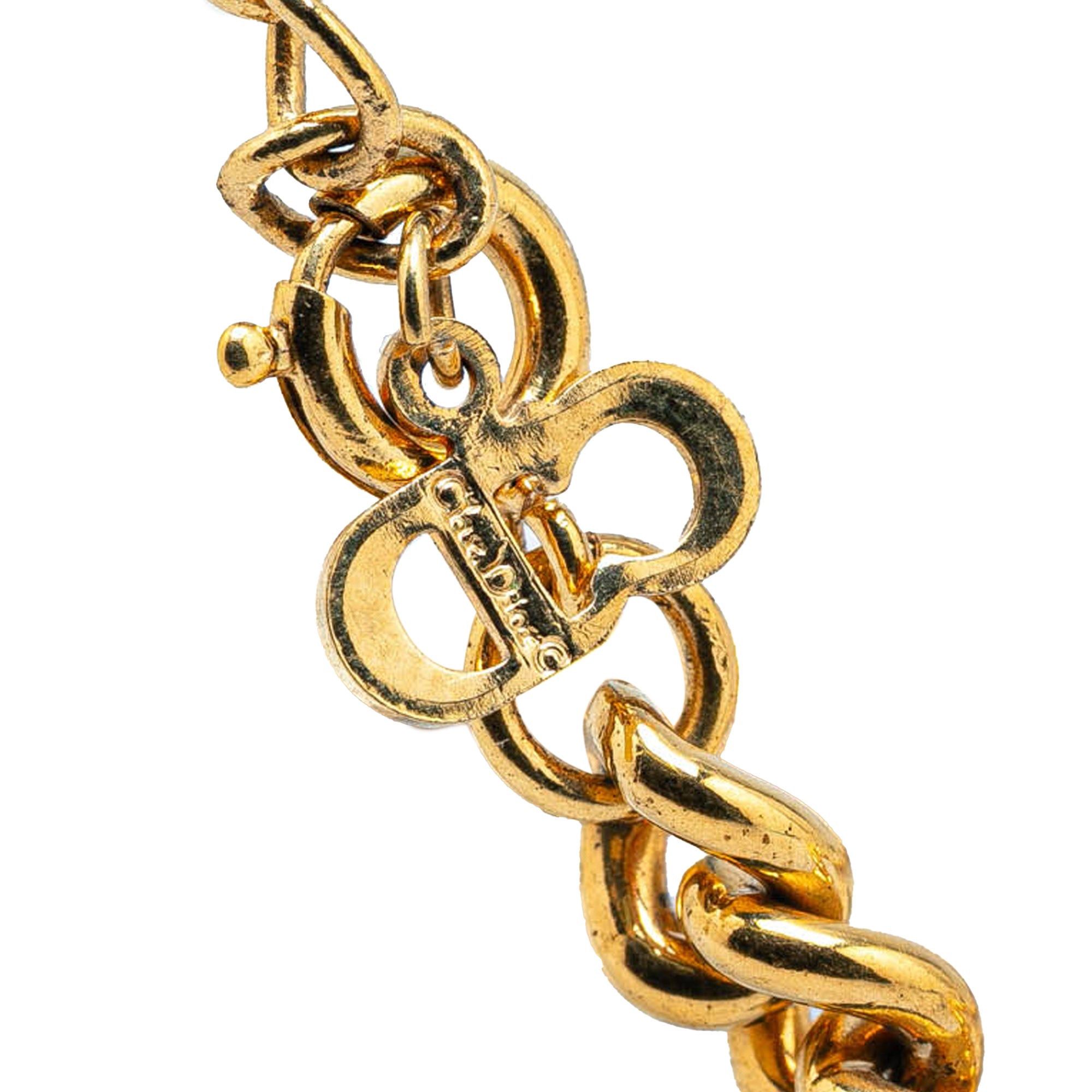 Dior Dior Gold Plated Rhinestone Necklace Gold Size ONE SIZE - 4 Thumbnail