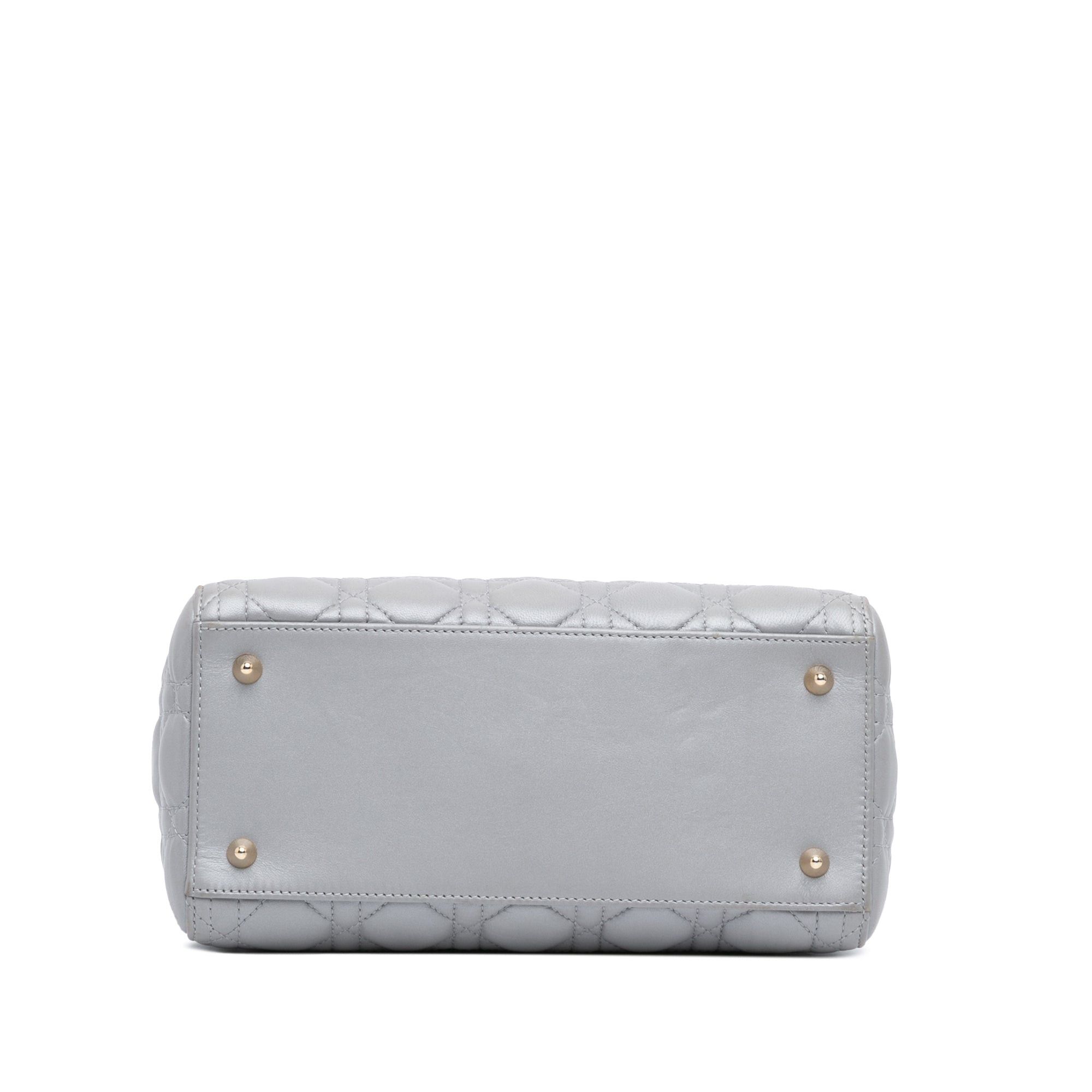 Dior Dior Medium Lambskin Cannage Lady Dior Gray Size ONE SIZE - 3 Thumbnail