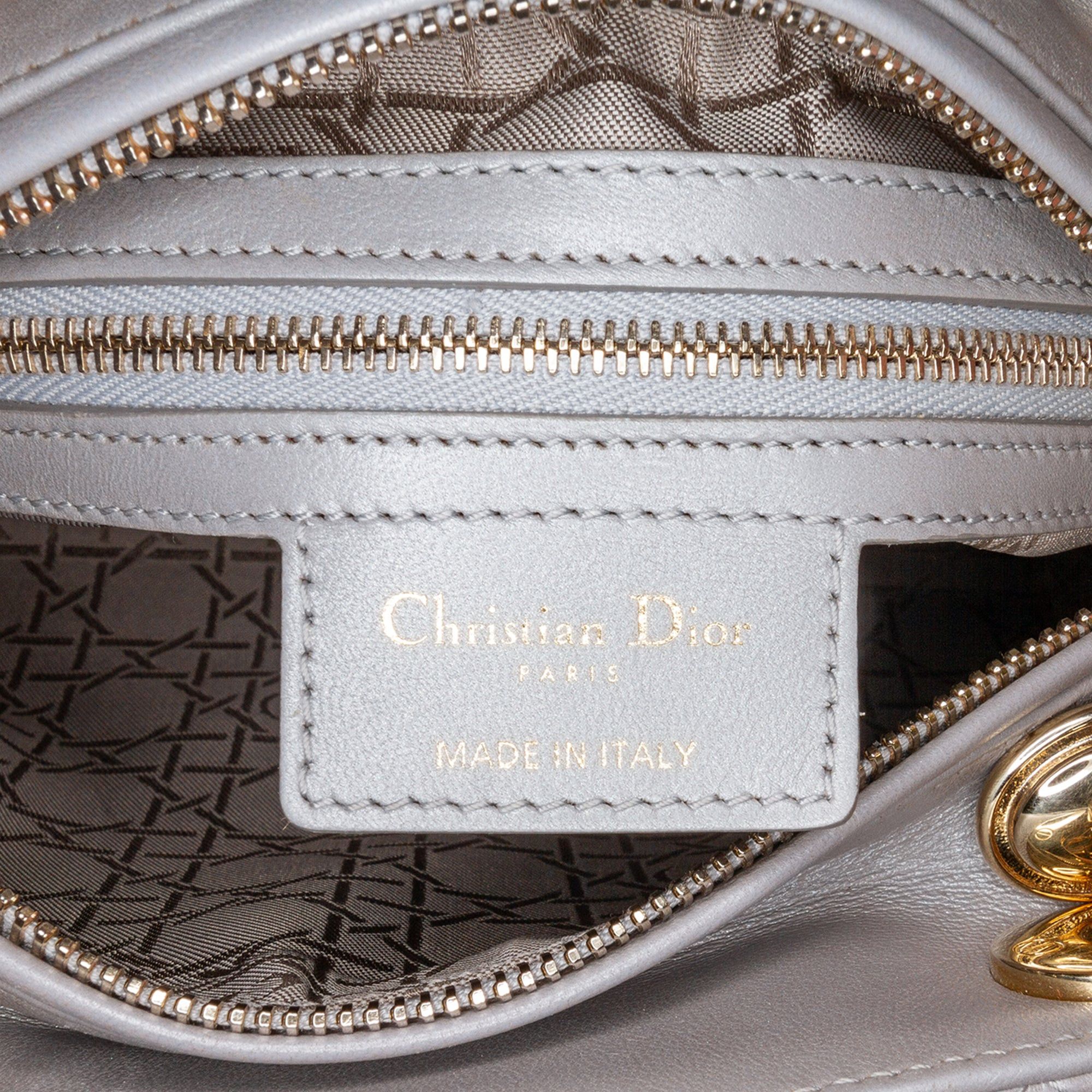 Dior Dior Medium Lambskin Cannage Lady Dior Gray Size ONE SIZE - 5 Thumbnail