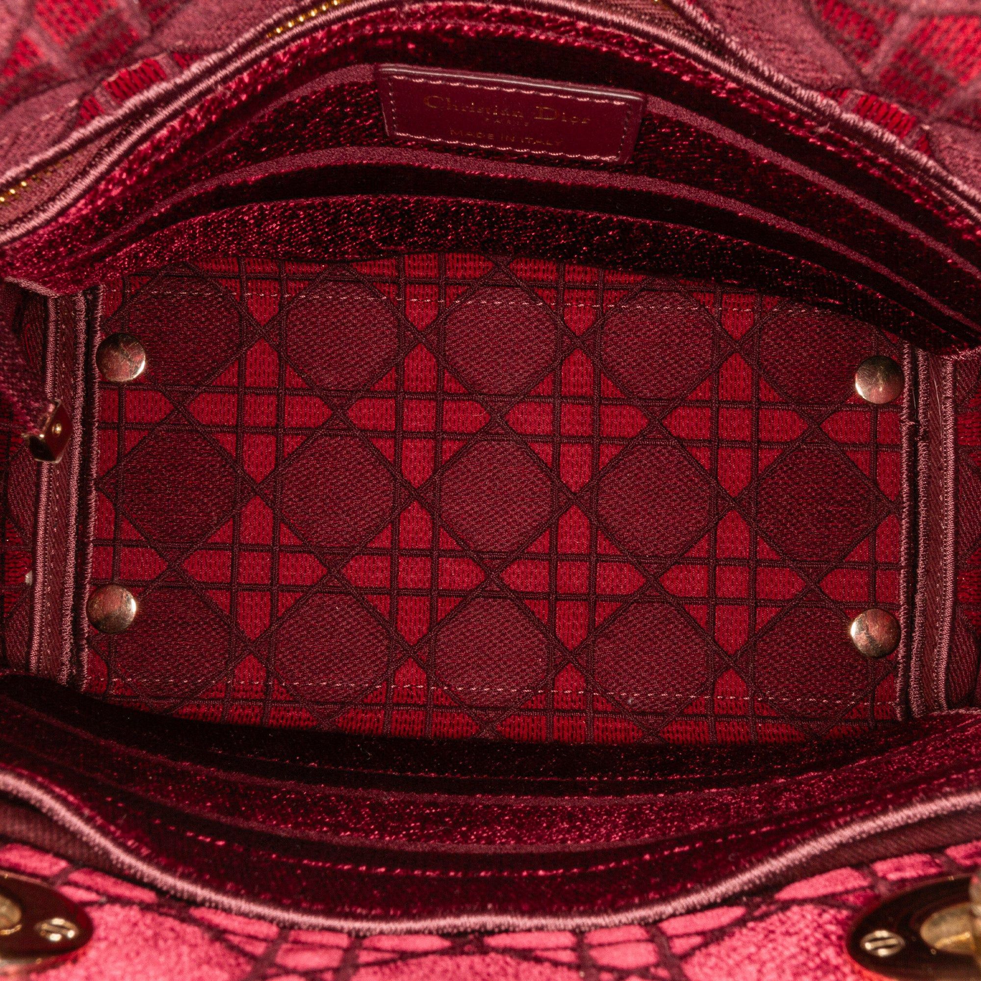 Dior Dior Medium Velvet Cannage Lady D Lite Red Size ONE SIZE - 6 Thumbnail