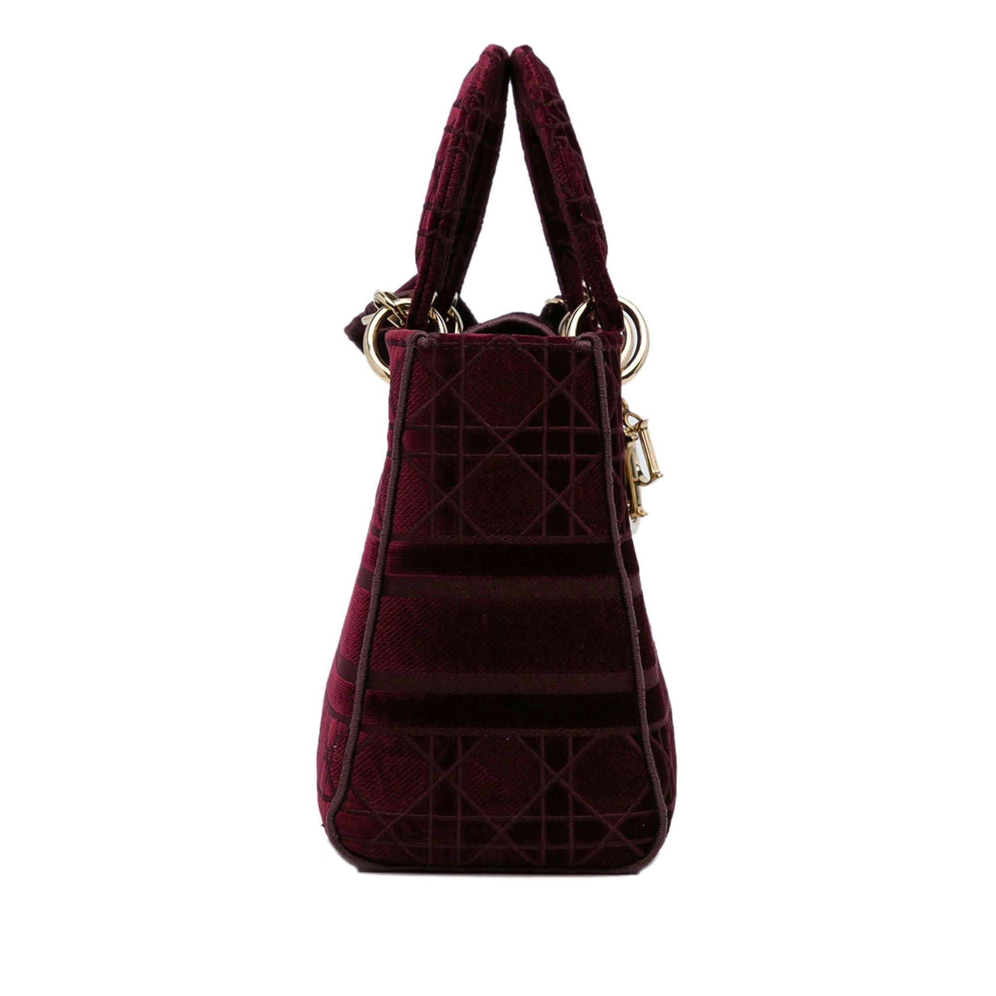Dior Dior Medium Velvet Cannage Lady D Lite Red Size ONE SIZE - 4 Thumbnail