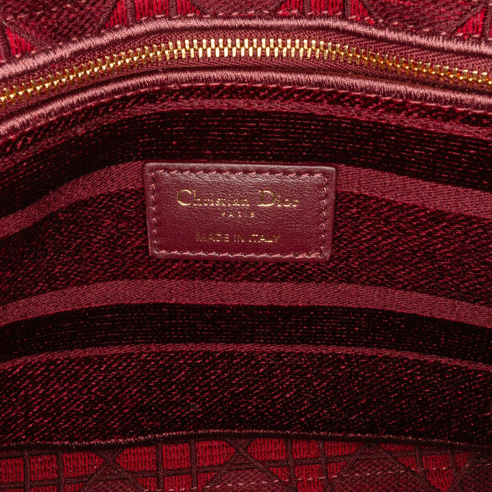 Dior Dior Medium Velvet Cannage Lady D Lite Red Size ONE SIZE - 7 Thumbnail