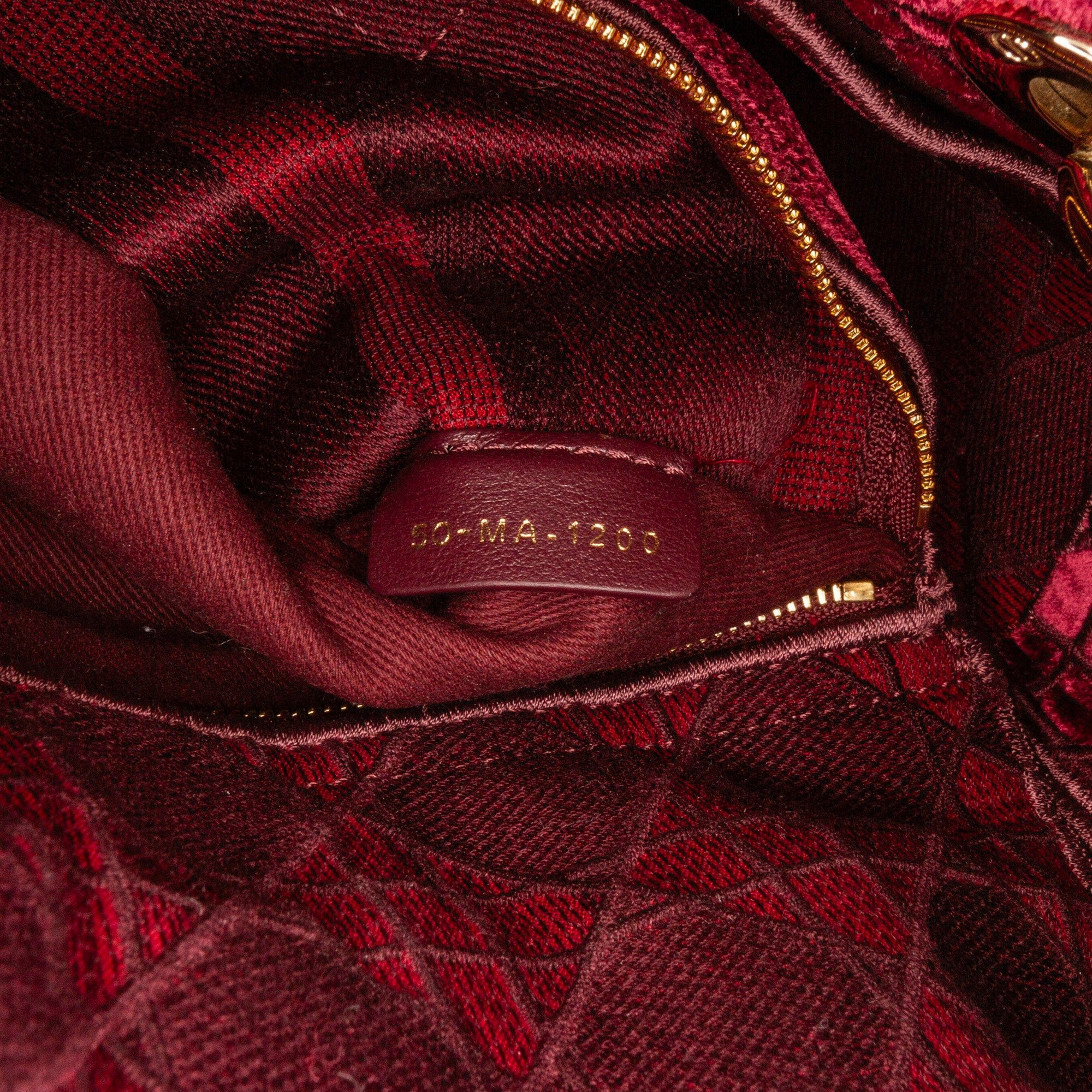 Dior Dior Medium Velvet Cannage Lady D Lite Red Size ONE SIZE - 8 Thumbnail