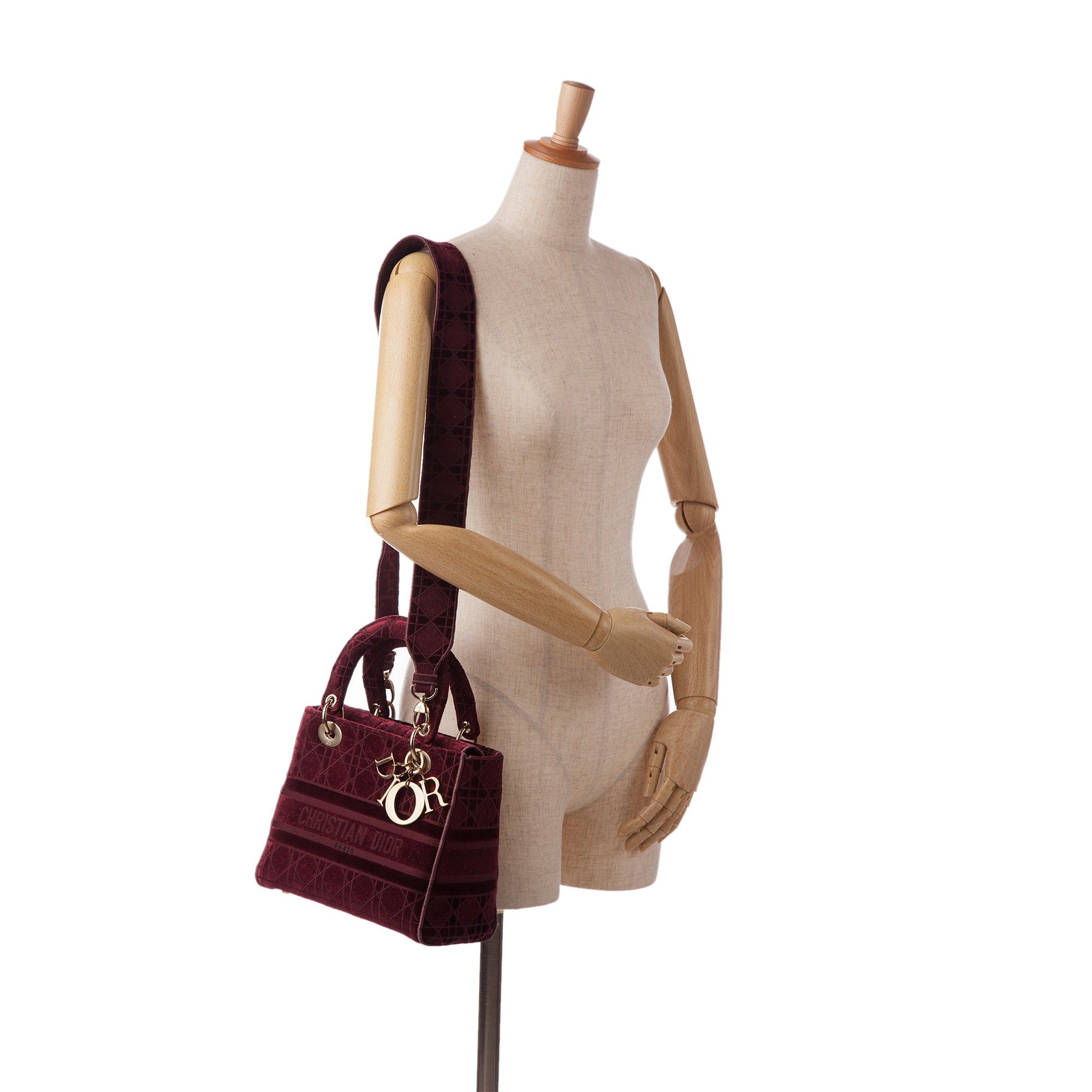 Dior Dior Medium Velvet Cannage Lady D Lite Red Size ONE SIZE - 9 Thumbnail