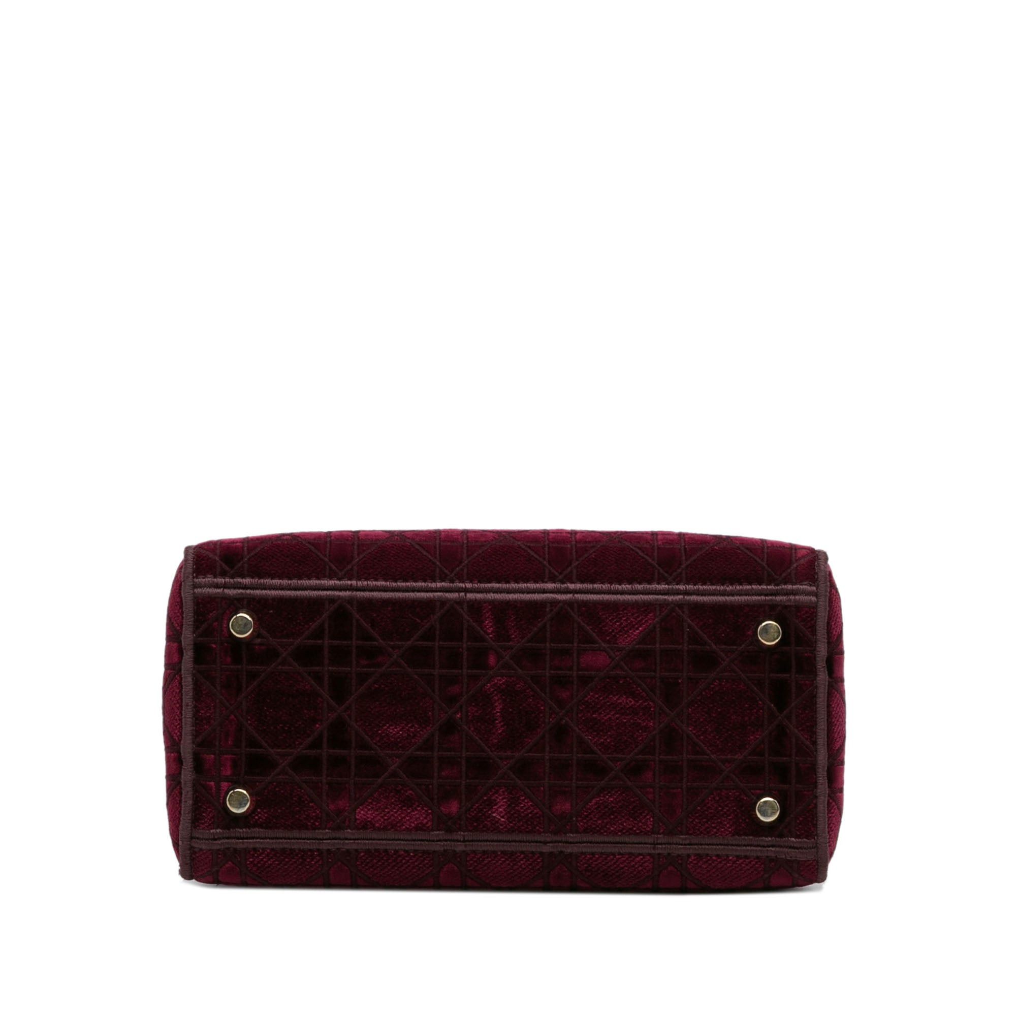 Dior Dior Medium Velvet Cannage Lady D Lite Red Size ONE SIZE - 5 Thumbnail