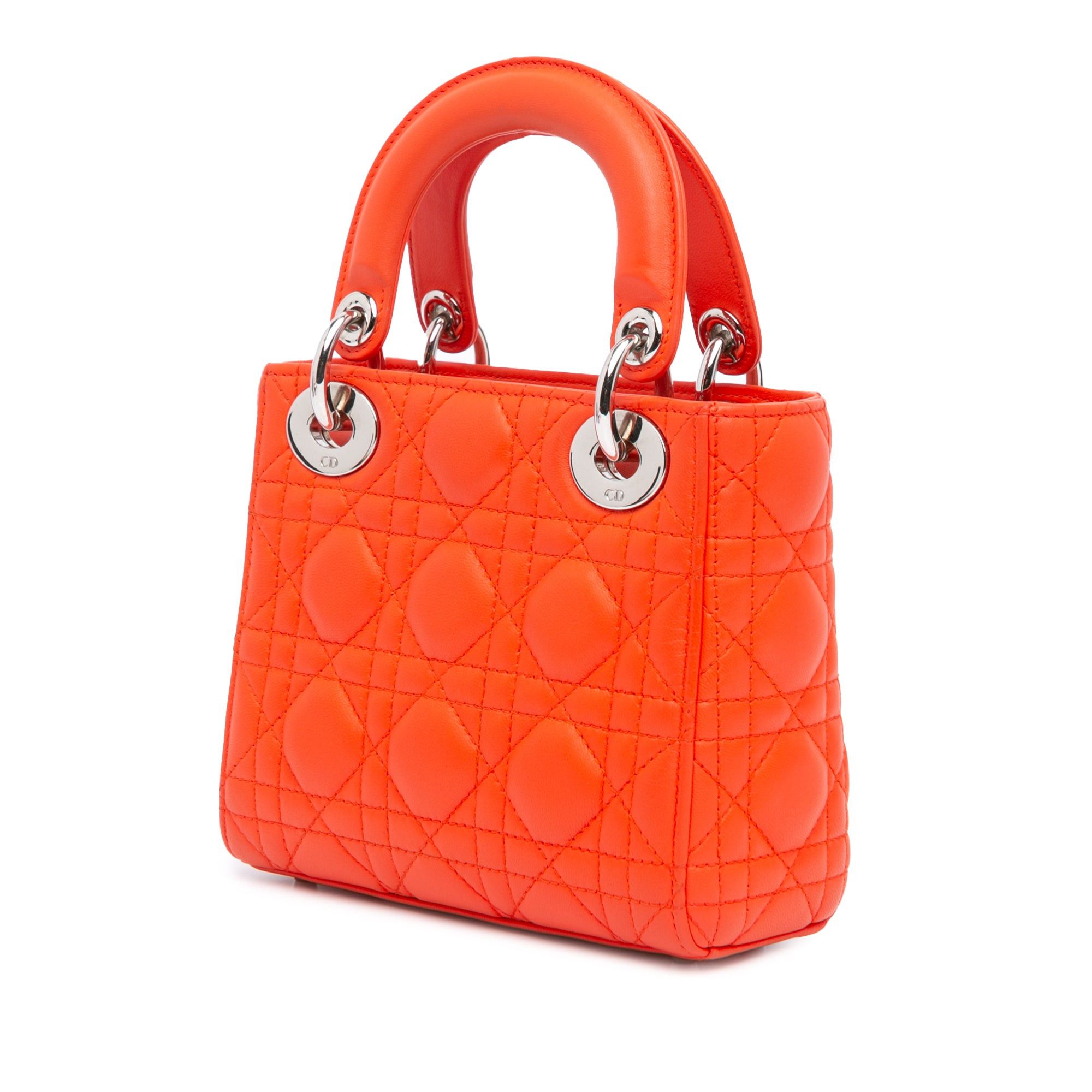 Dior Dior Mini Lambskin Cannage Lady Dior Orange Size ONE SIZE - 2 Thumbnail