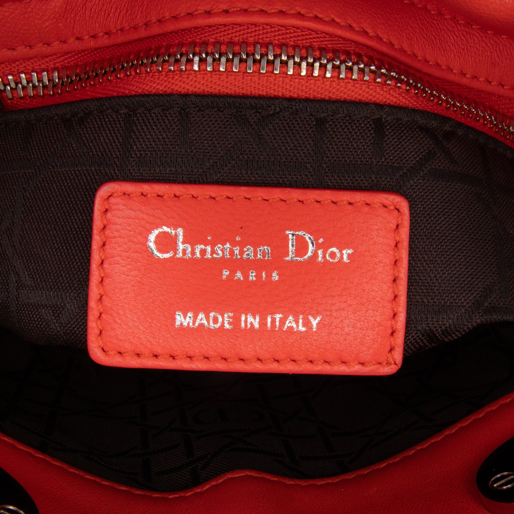 Dior Dior Mini Lambskin Cannage Lady Dior Orange Size ONE SIZE - 5 Thumbnail