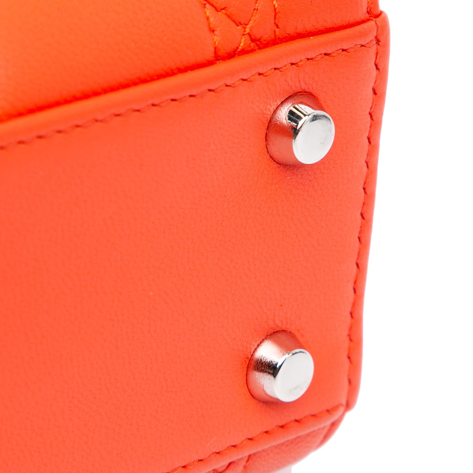 Dior Dior Mini Lambskin Cannage Lady Dior Orange Size ONE SIZE - 10 Thumbnail