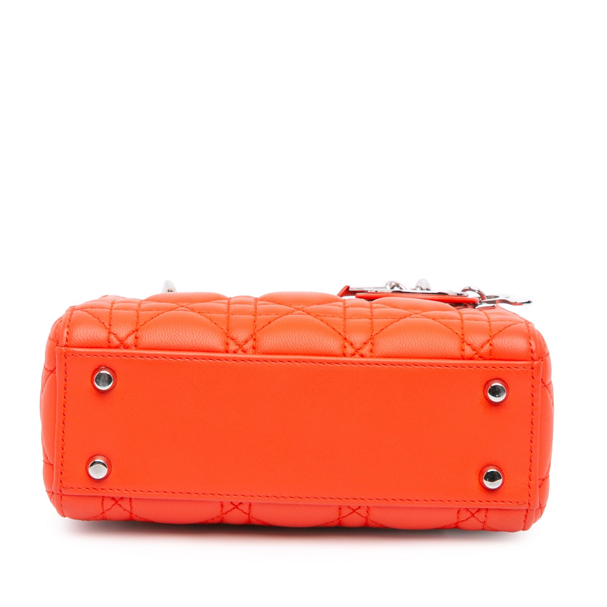 Dior Dior Mini Lambskin Cannage Lady Dior Orange Size ONE SIZE - 3 Thumbnail
