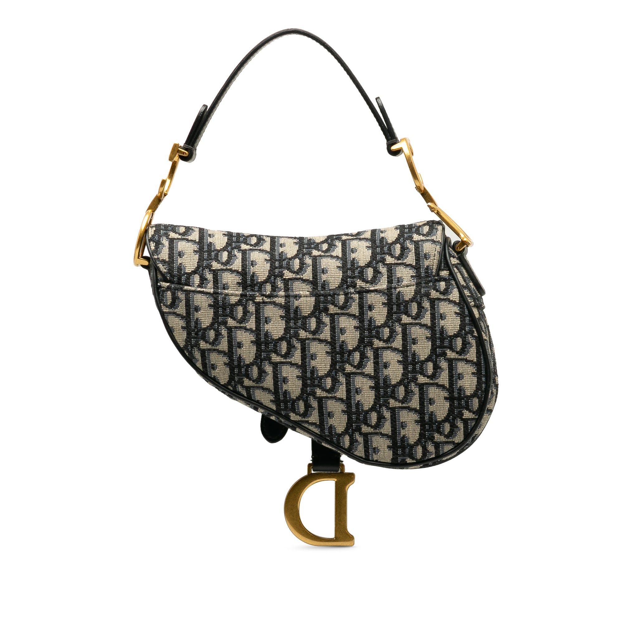 Dior Dior Mini Oblique Canvas Saddle Bag Blue Size ONE SIZE - 3 Thumbnail