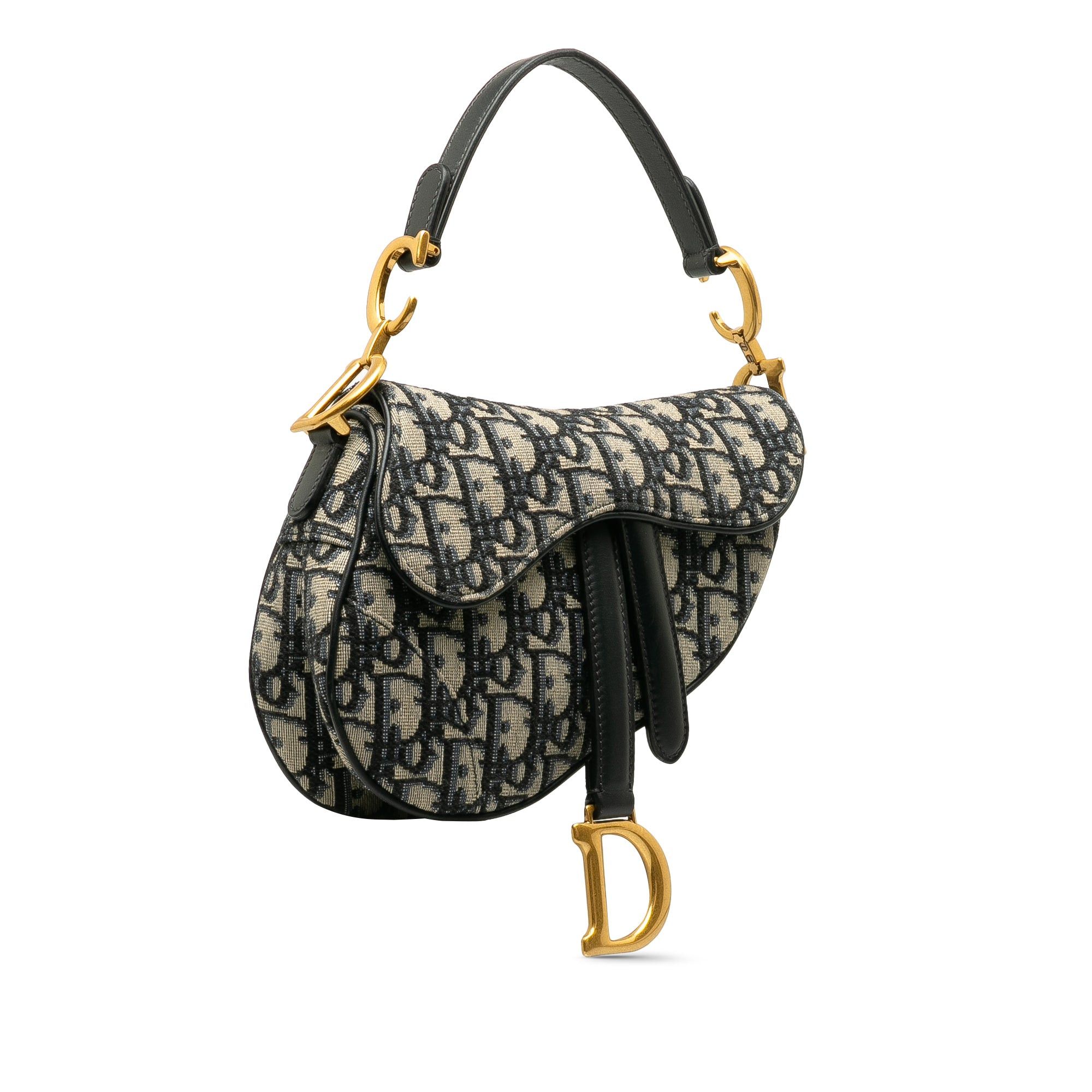 Dior Dior Mini Oblique Canvas Saddle Bag Blue Size ONE SIZE - 2 Thumbnail