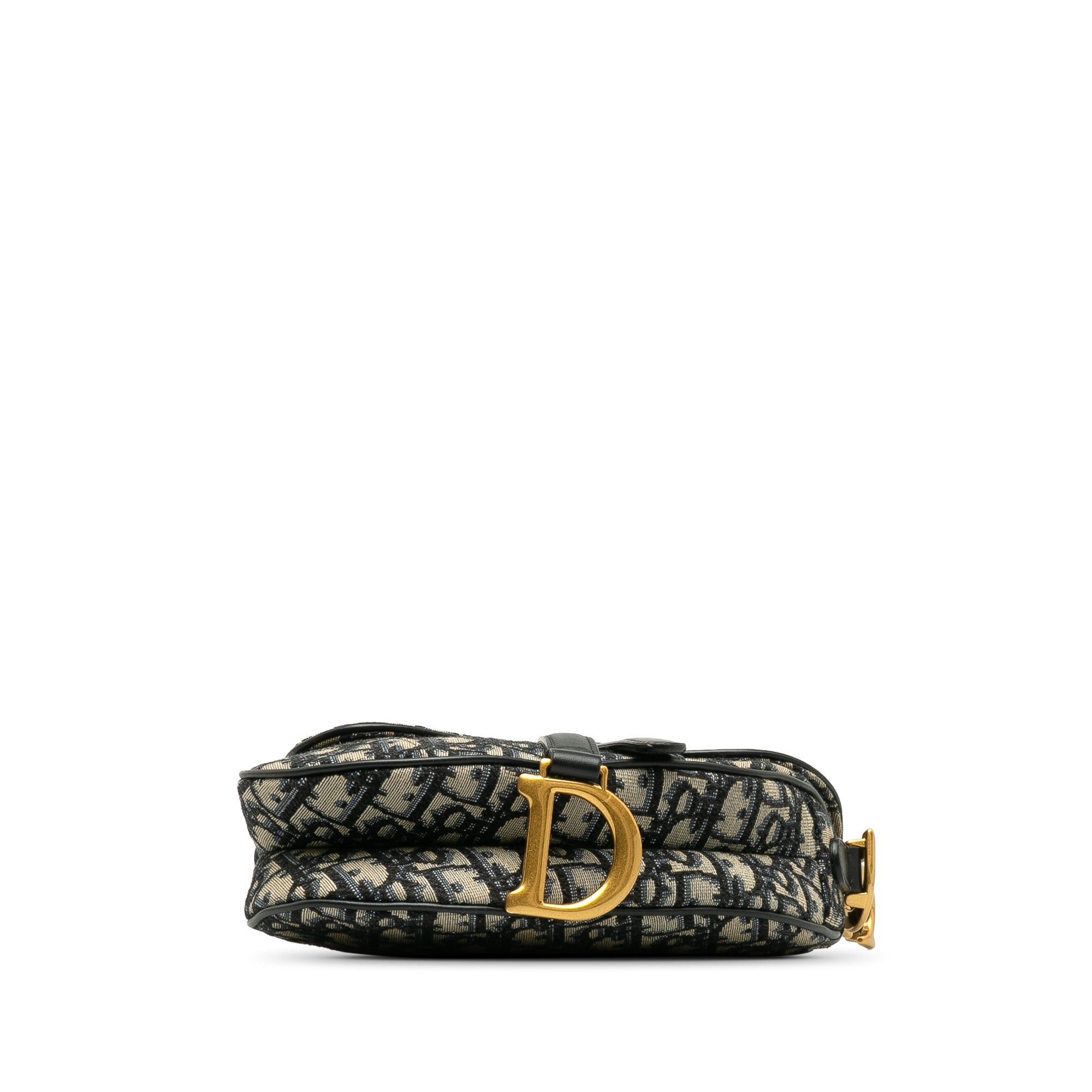 Dior Dior Mini Oblique Canvas Saddle Bag Blue Size ONE SIZE - 4 Thumbnail
