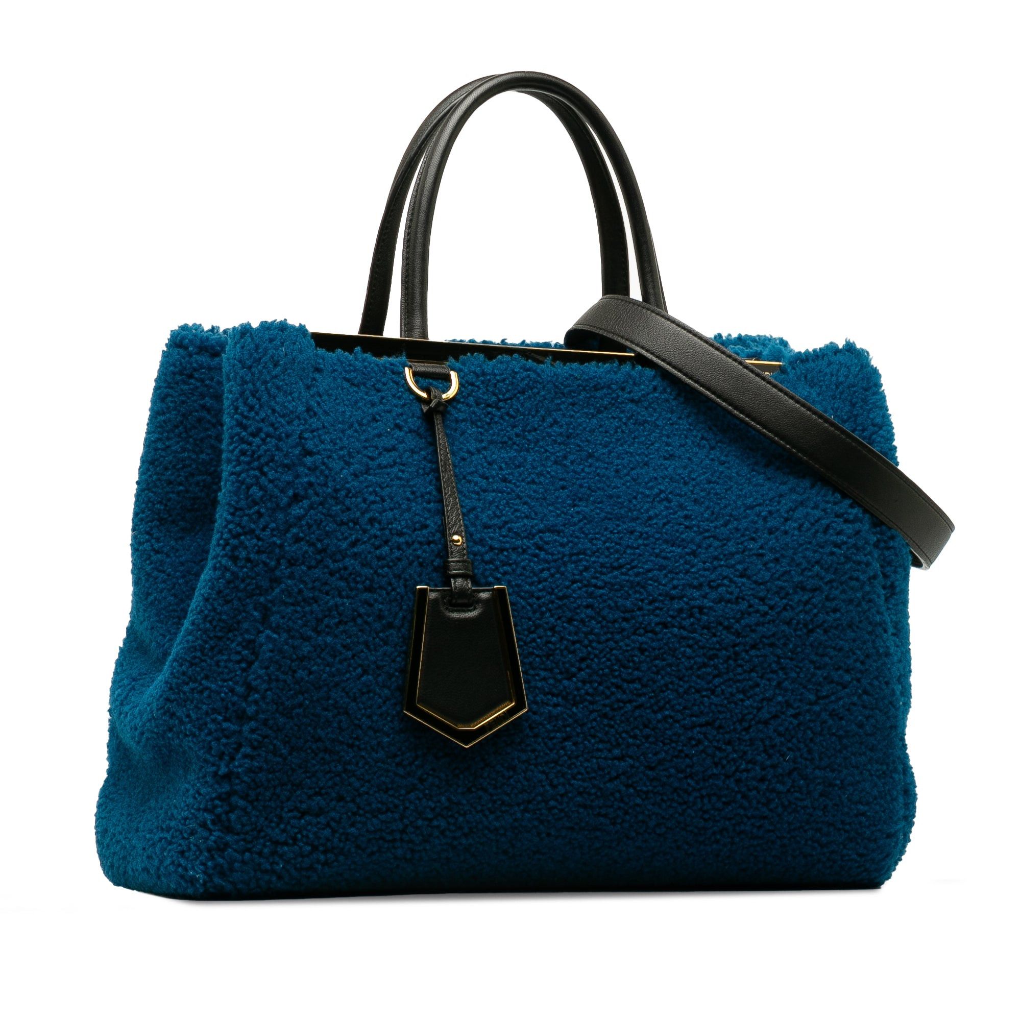 Fendi Fendi Medium Shearling 2Jours Blue Size ONE SIZE - 2 Thumbnail