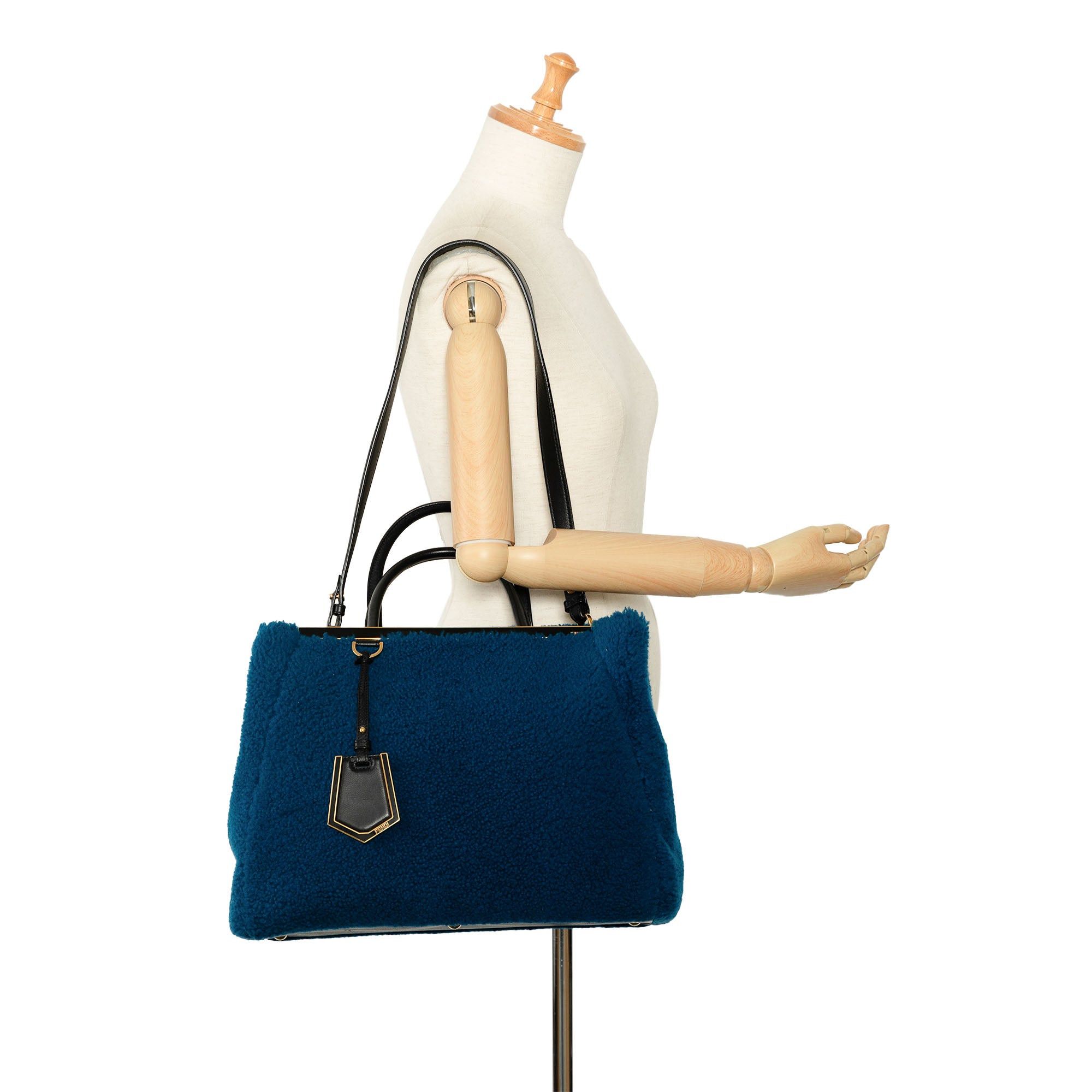 Fendi Fendi Medium Shearling 2Jours Blue Size ONE SIZE - 16 Thumbnail