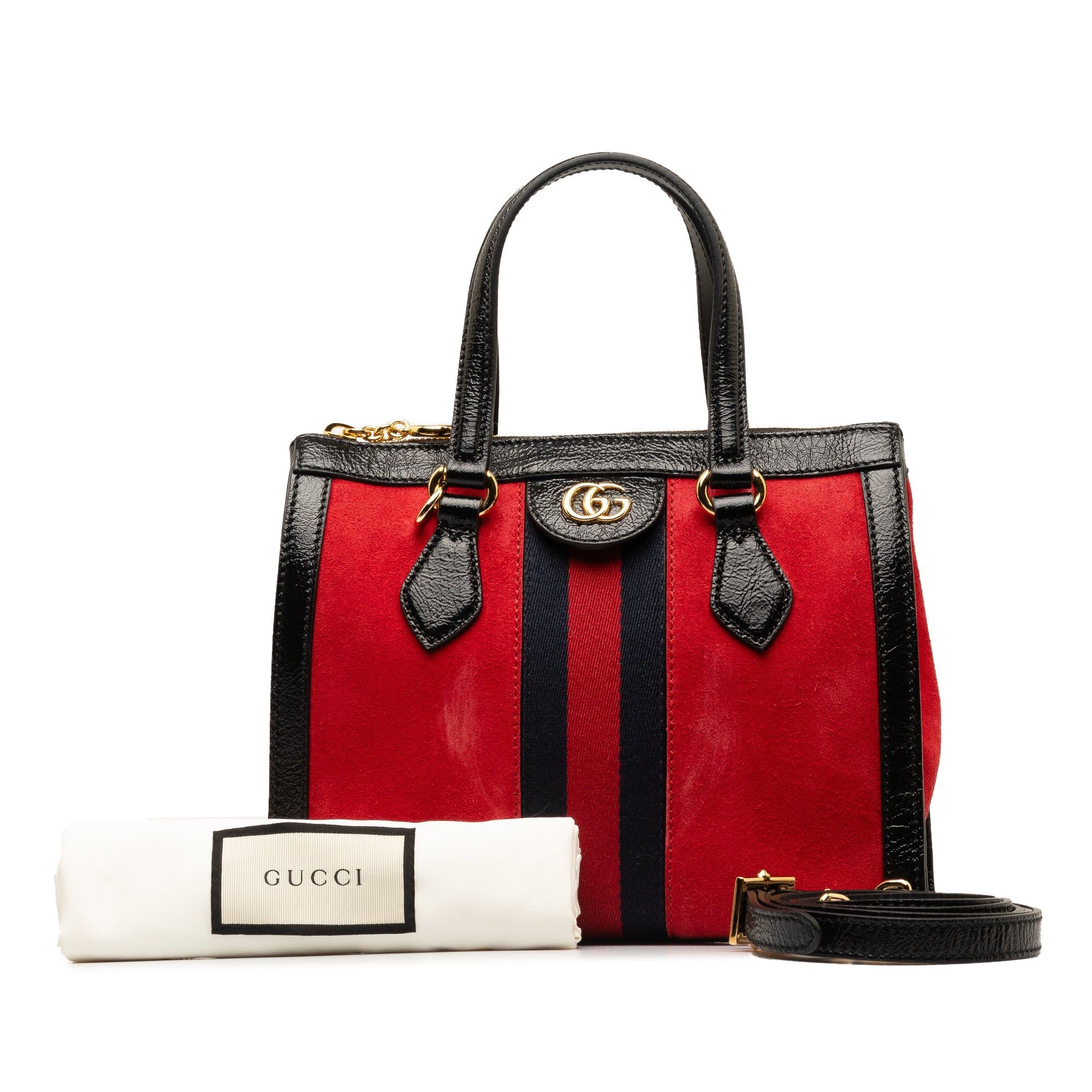 Gucci Gucci Small Suede Ophidia Satchel Red Size ONE SIZE - 12 Thumbnail