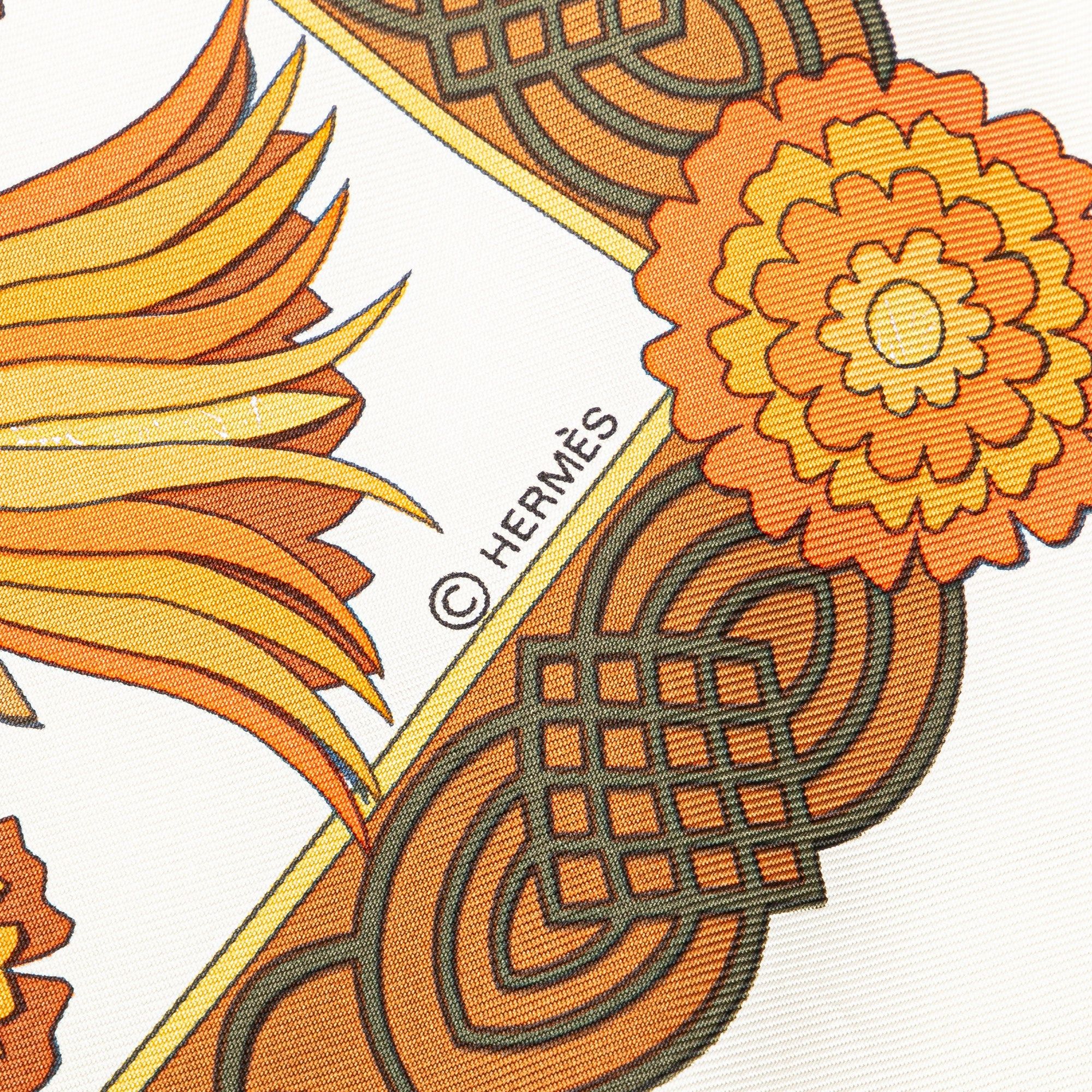 Hermes Hermès Decoupages Silk Scarf Yellow Size ONE SIZE - 5 Thumbnail