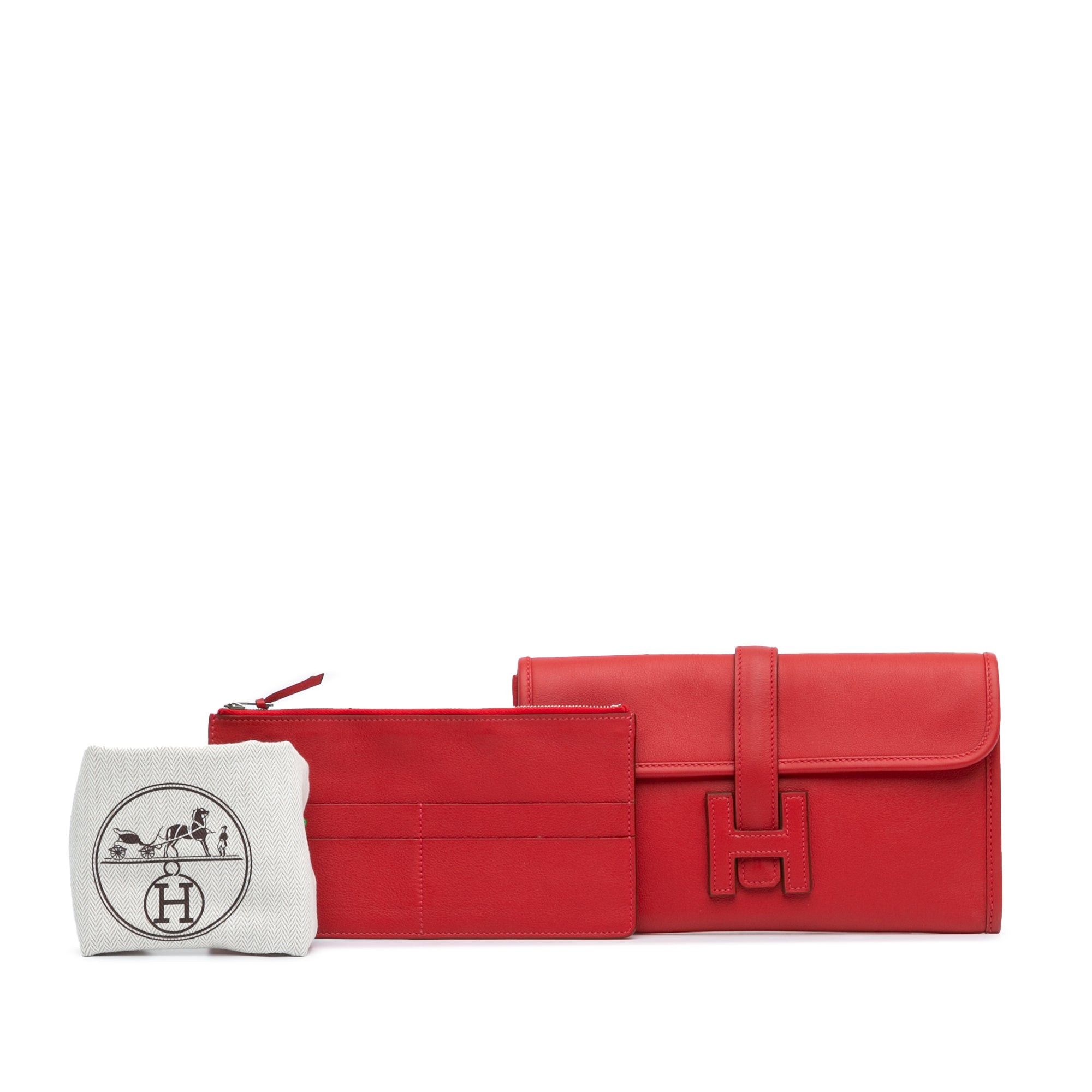 Hermes Hermès Swift Jige Duo Red Size ONE SIZE - 7 Thumbnail