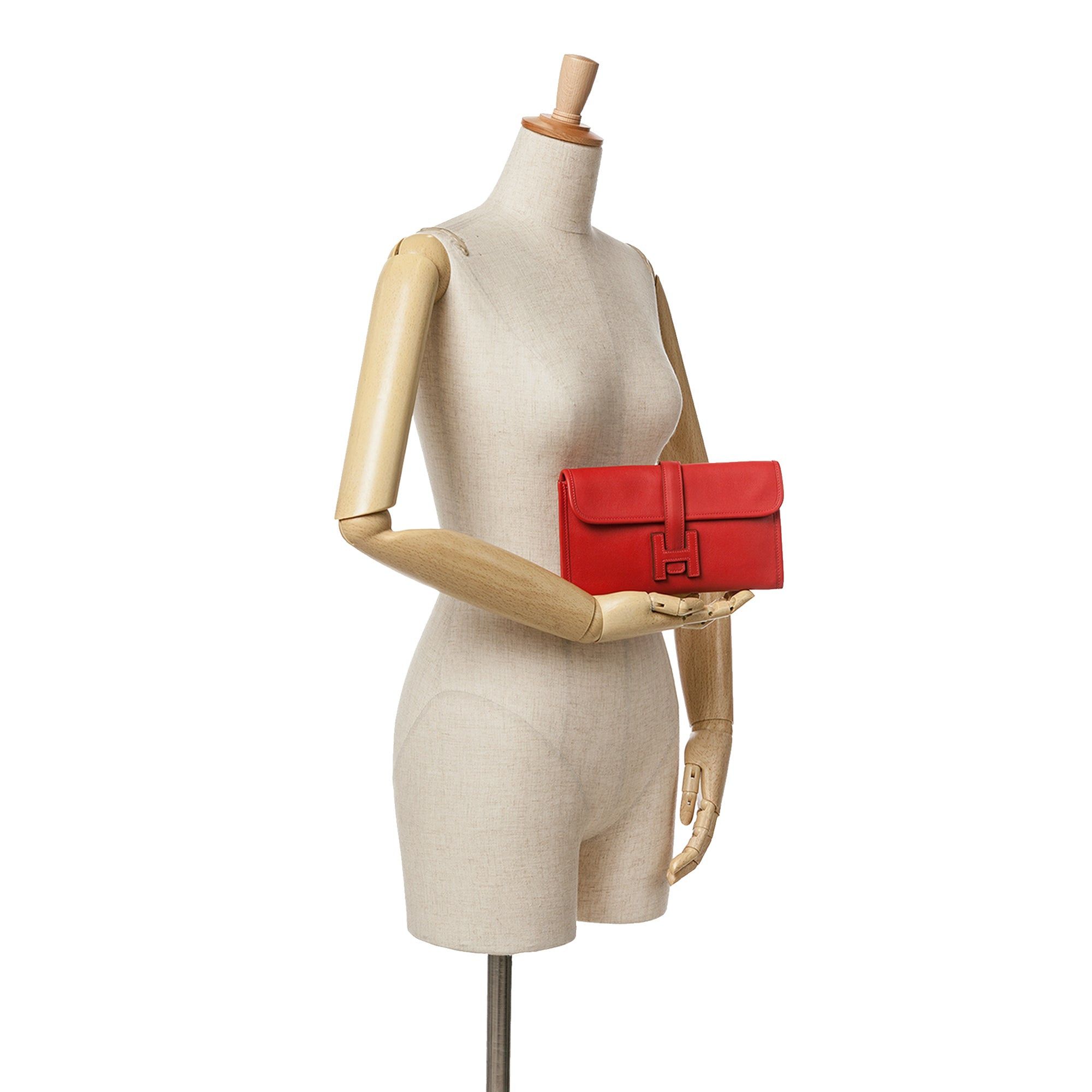 Hermes Hermès Swift Jige Duo Red Size ONE SIZE - 6 Thumbnail