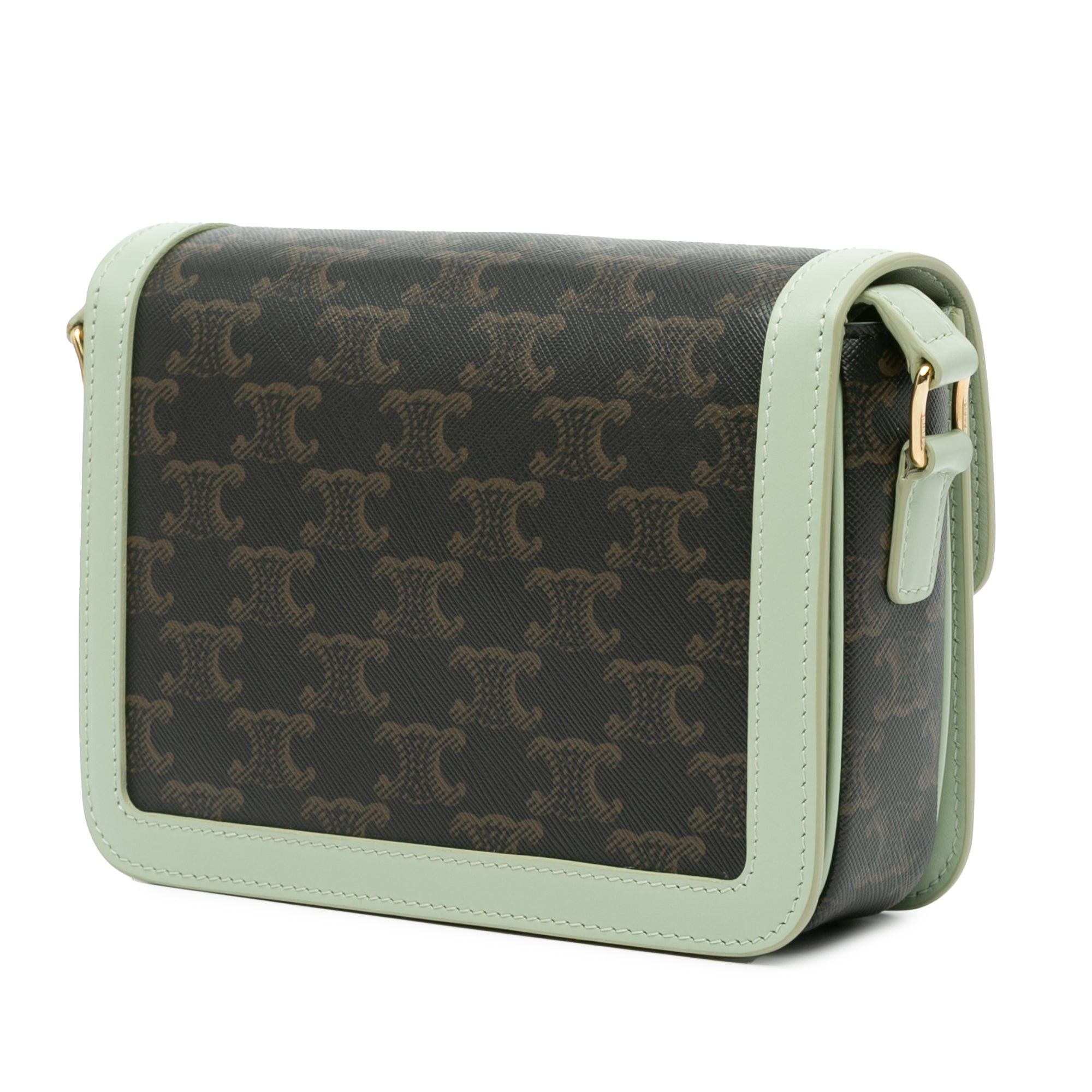 Celine Celine Teen Coated Canvas Triomphe Crossbody Brown Size ONE SIZE - 2 Thumbnail