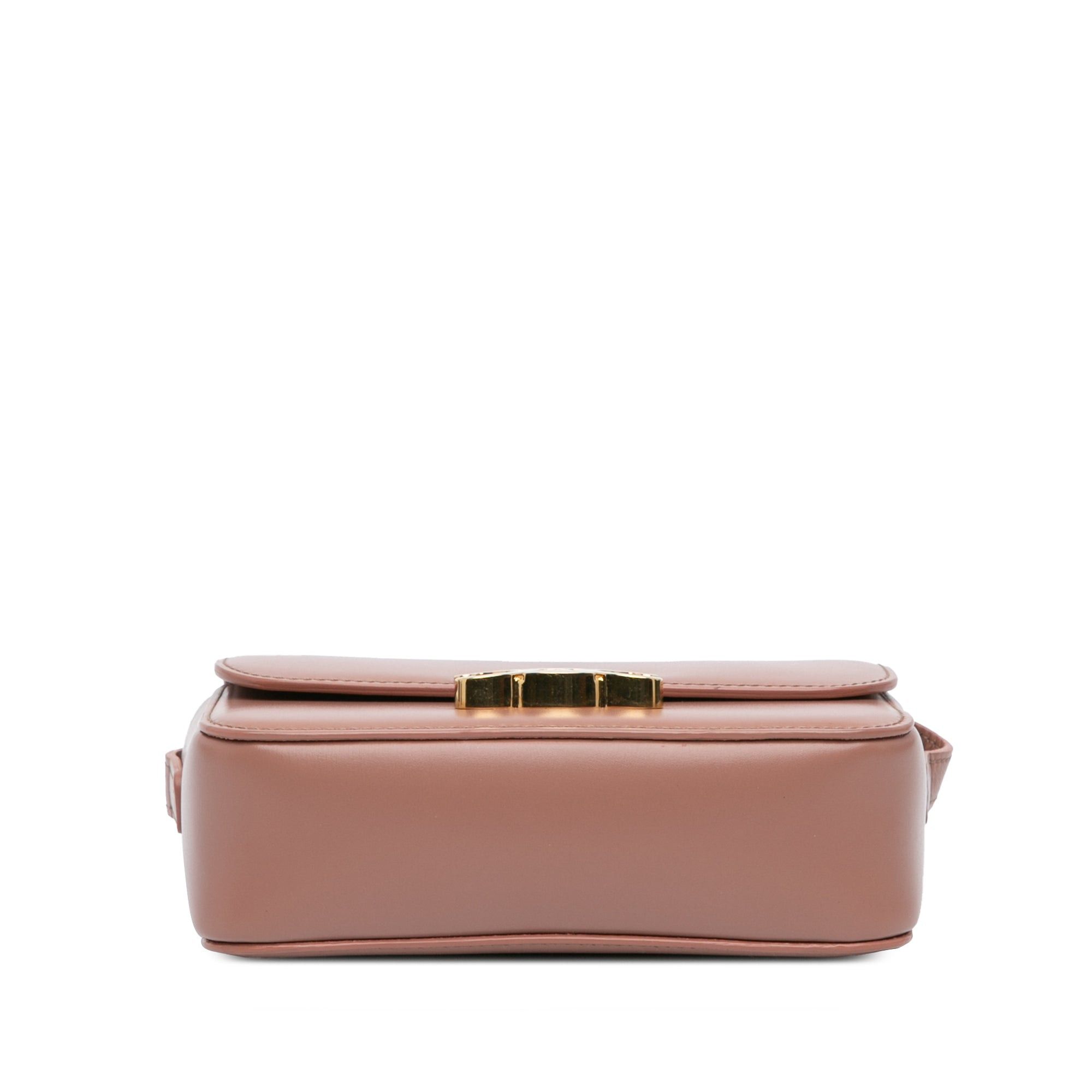Celine Celine Teen Shiny Calfskin Triomphe Crossbody Brown Size ONE SIZE - 3 Thumbnail