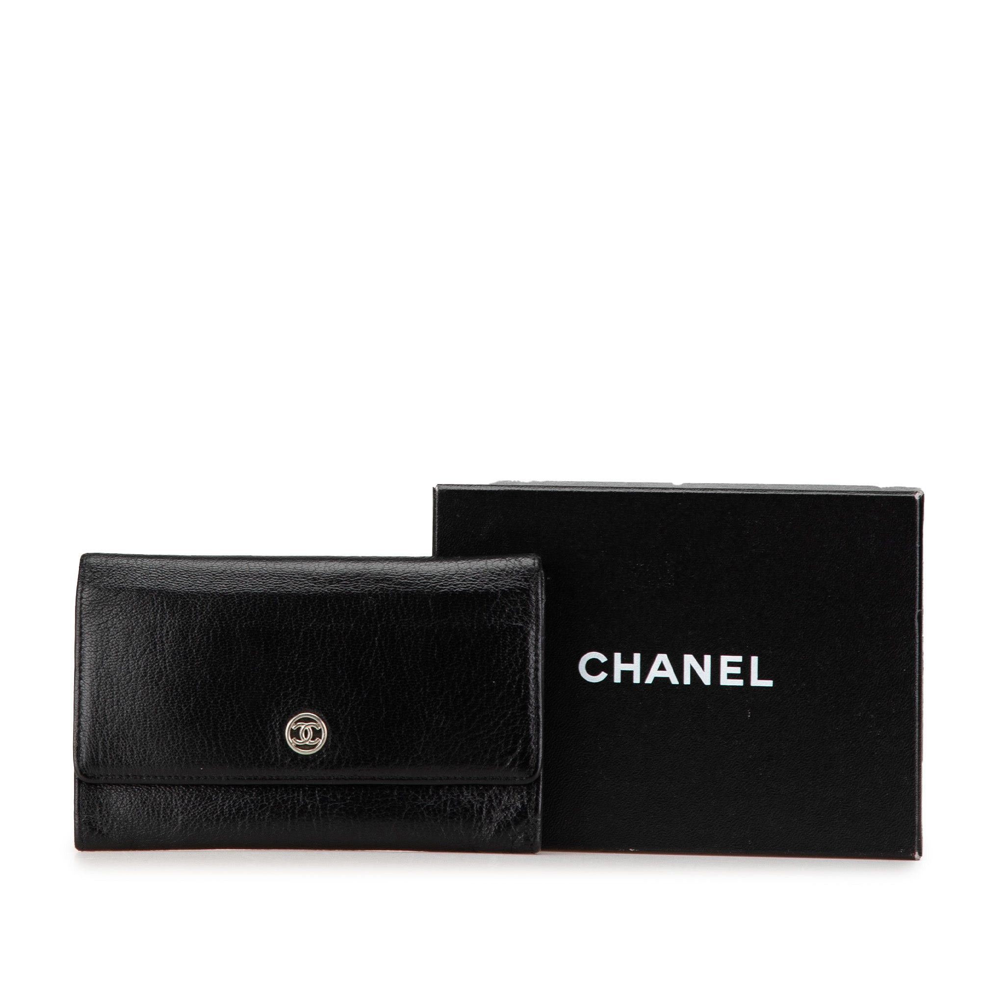 Chanel Chanel Calfskin CC Compact Wallet Black Size ONE SIZE - 10 Thumbnail