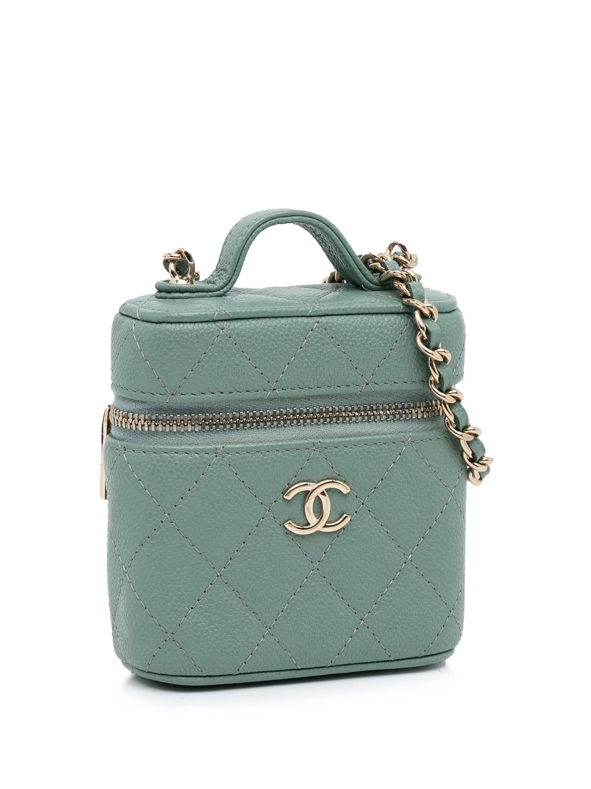 Chanel Chanel CC Caviar Vanity Bag Green Size ONE SIZE - 2 Thumbnail