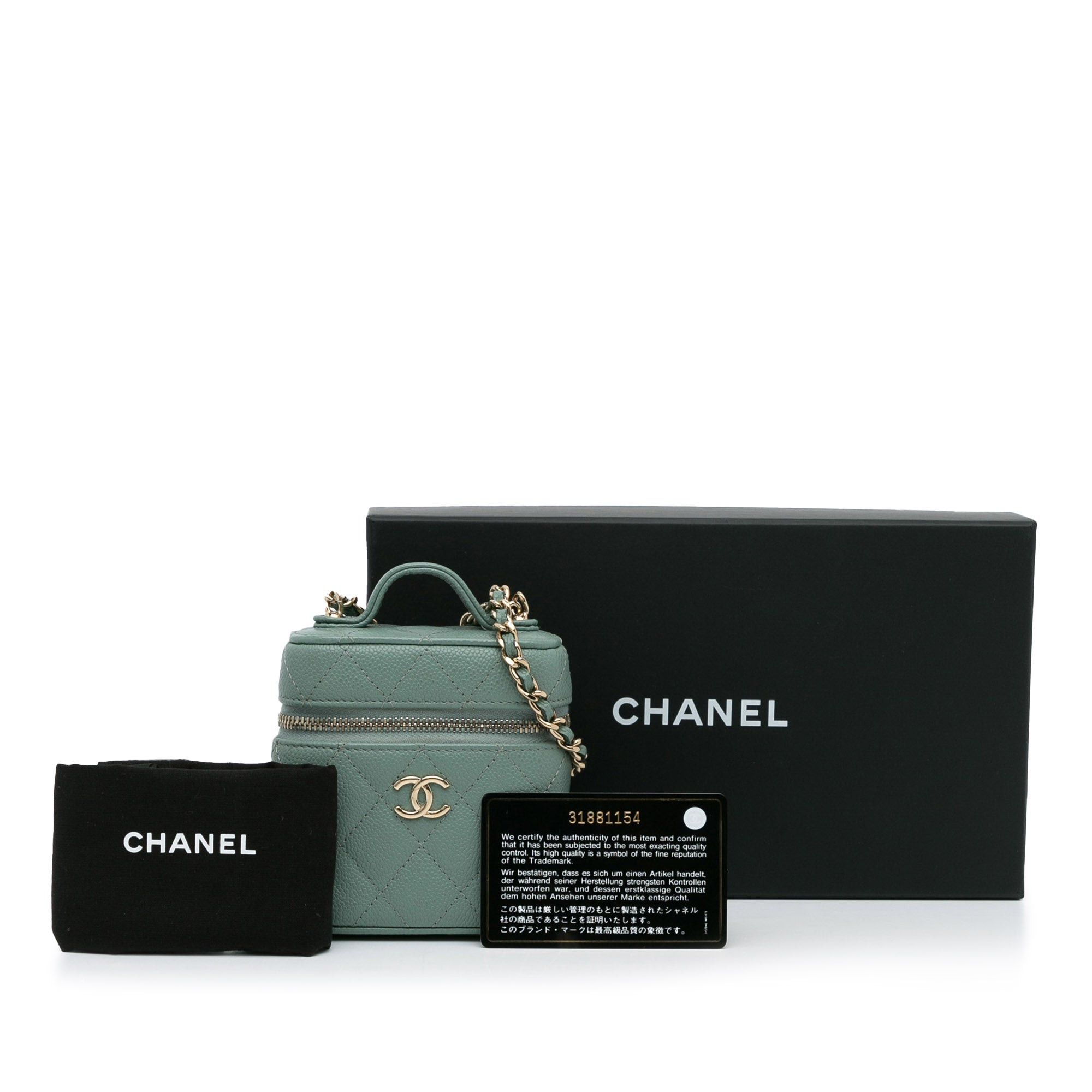 Chanel Chanel CC Caviar Vanity Bag Green Size ONE SIZE - 17 Thumbnail