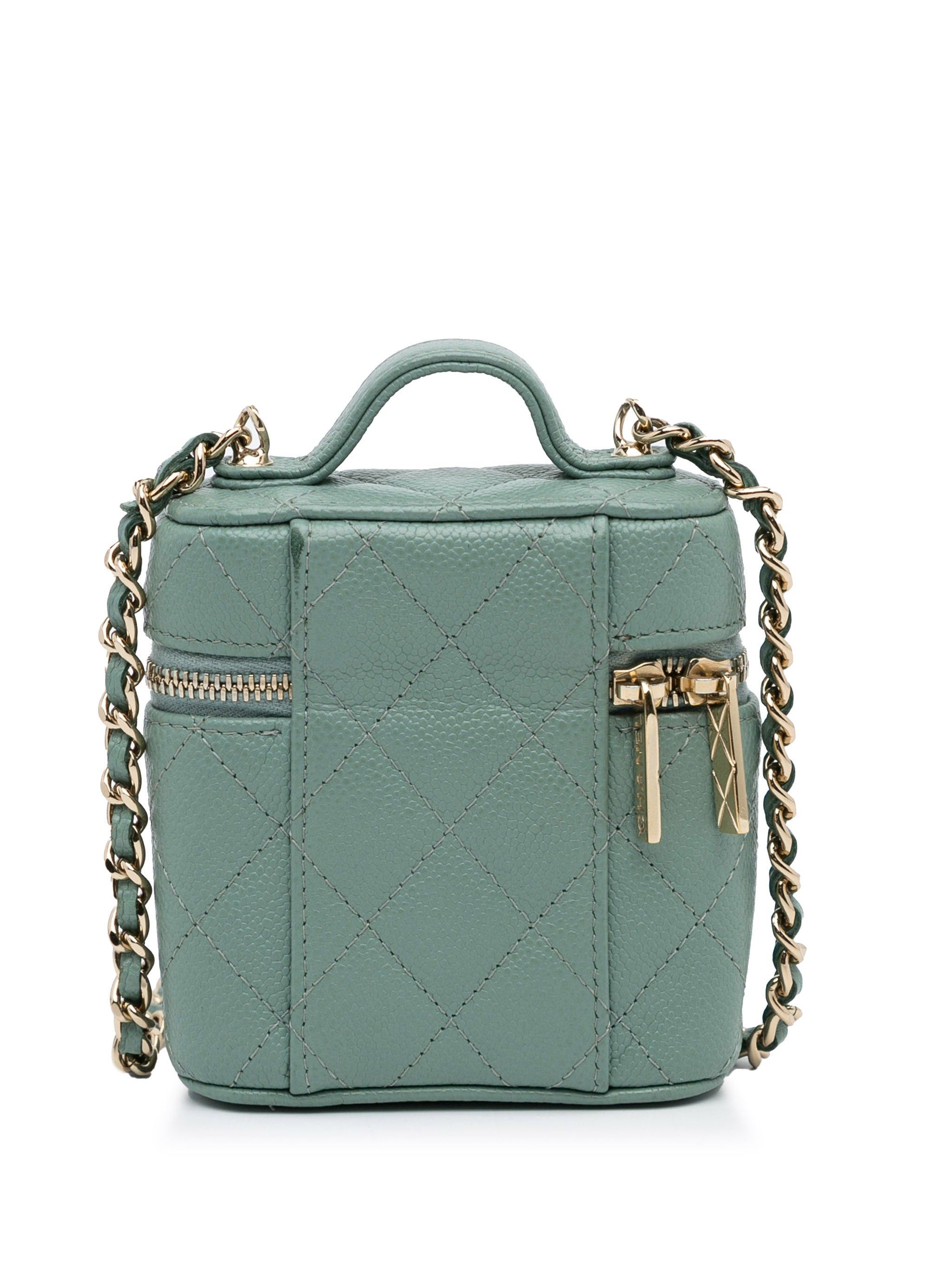 Chanel Chanel CC Caviar Vanity Bag Green Size ONE SIZE - 4 Thumbnail