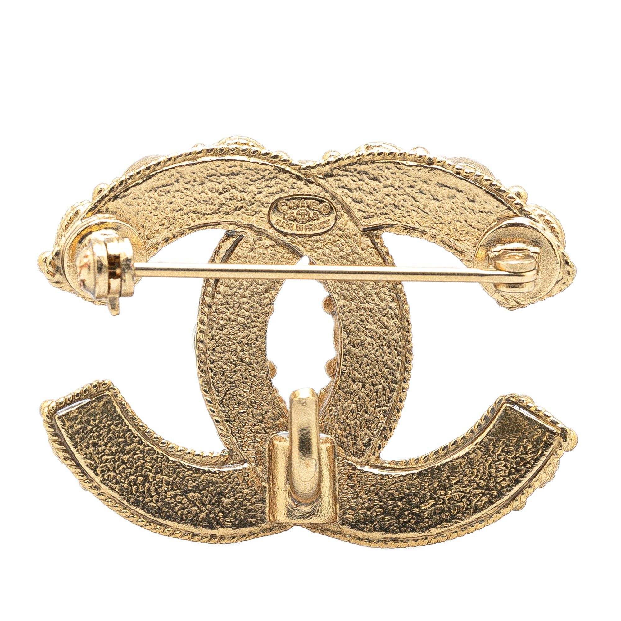 Chanel Chanel Gold Plated CC Crystal Brooch Gold Size ONE SIZE - 2 Thumbnail