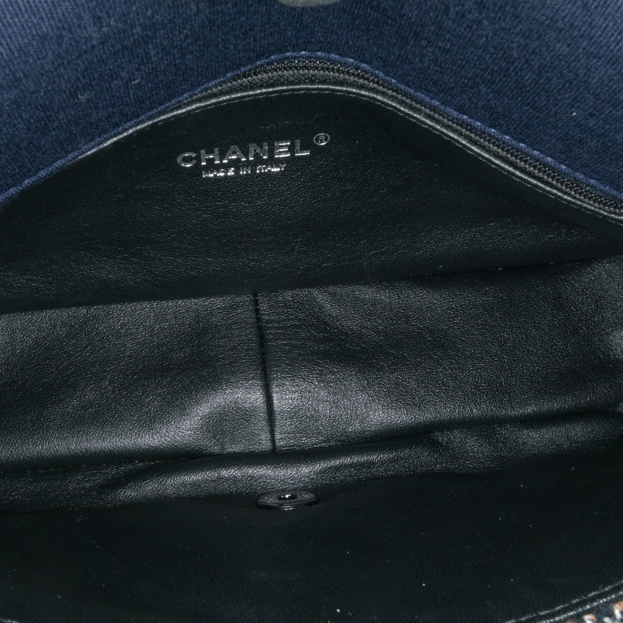 Chanel Chanel Small Jersey Tweed Flap Blue Size ONE SIZE - 6 Thumbnail